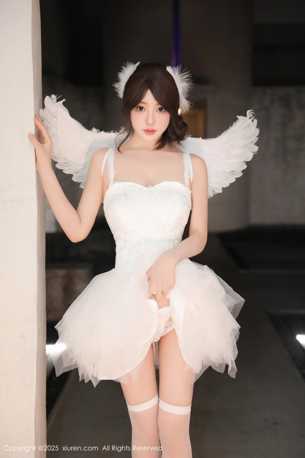 [[XiuRen秀人网]秀人网]No.9742_模特桃妖夭天使装扮露性感白色内衣配白丝袜秀曼妙身材诱惑写真82P