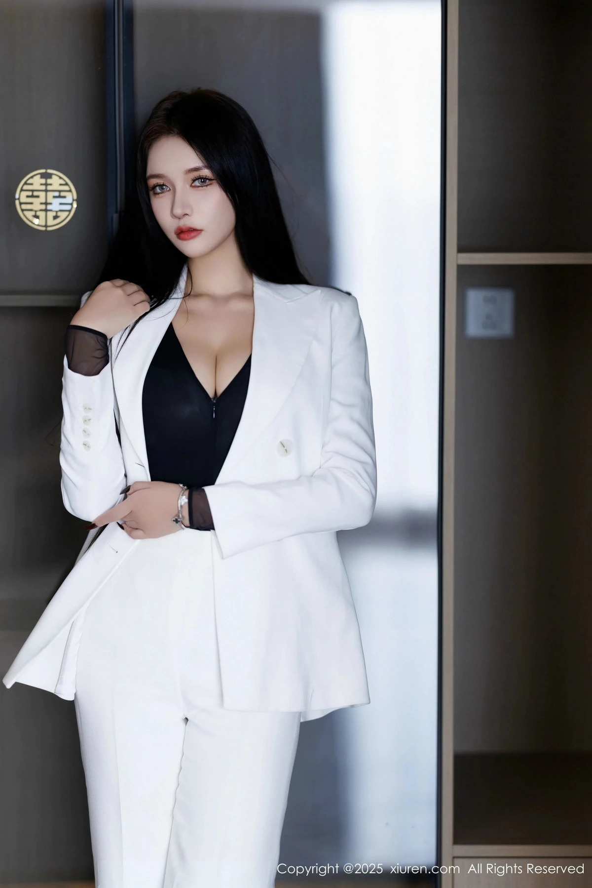 [[XiuRen秀人网]秀人网]No.9755_模特娜比性感黑色情趣内衣配黑丝吊袜秀凹凸身材完美诱惑写真91P