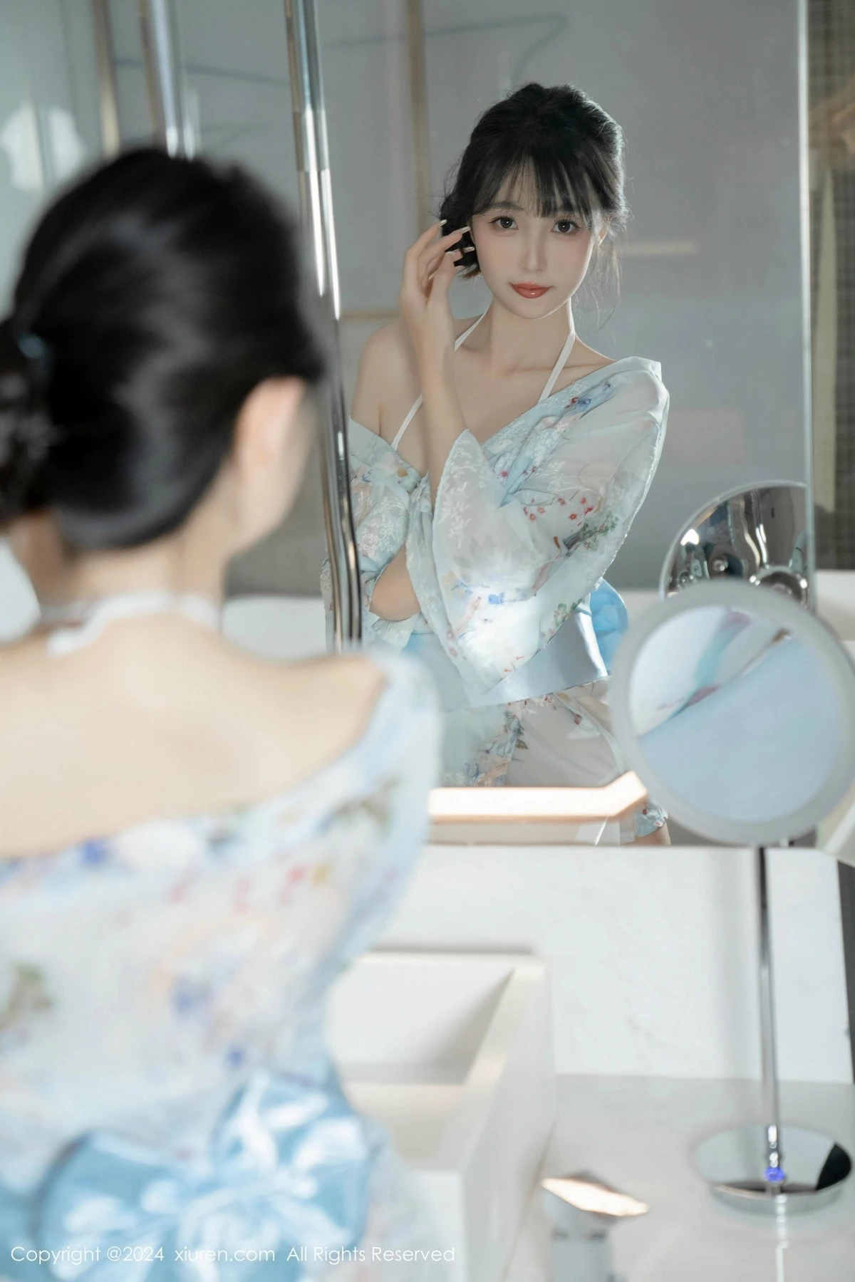 [[XiuRen秀人网]秀人网]No.9632_模特林星阑性感浅蓝色连衣短裙配白色丝袜秀曼妙身姿诱惑写真85P