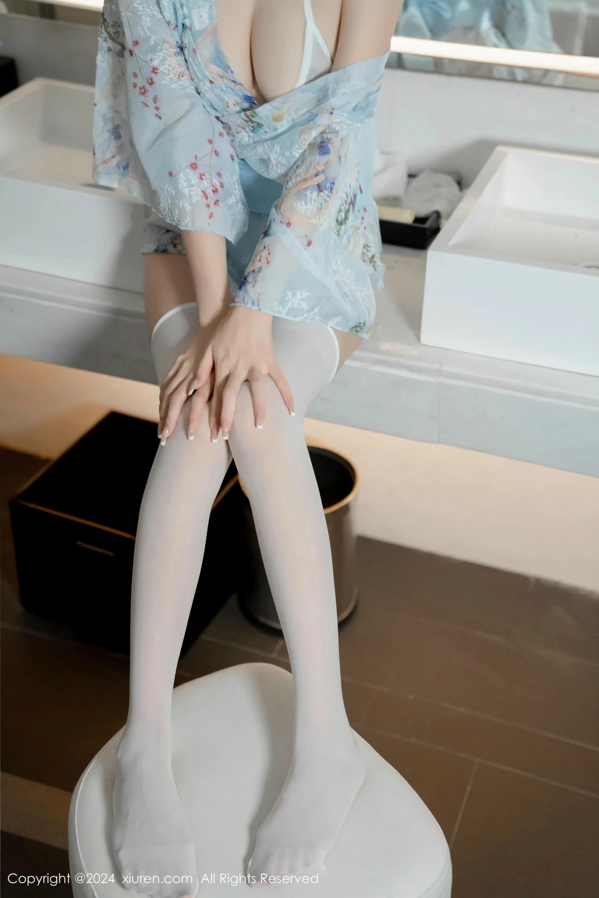 [[XiuRen秀人网]秀人网]No.9632_模特林星阑性感浅蓝色连衣短裙配白色丝袜秀曼妙身姿诱惑写真85P