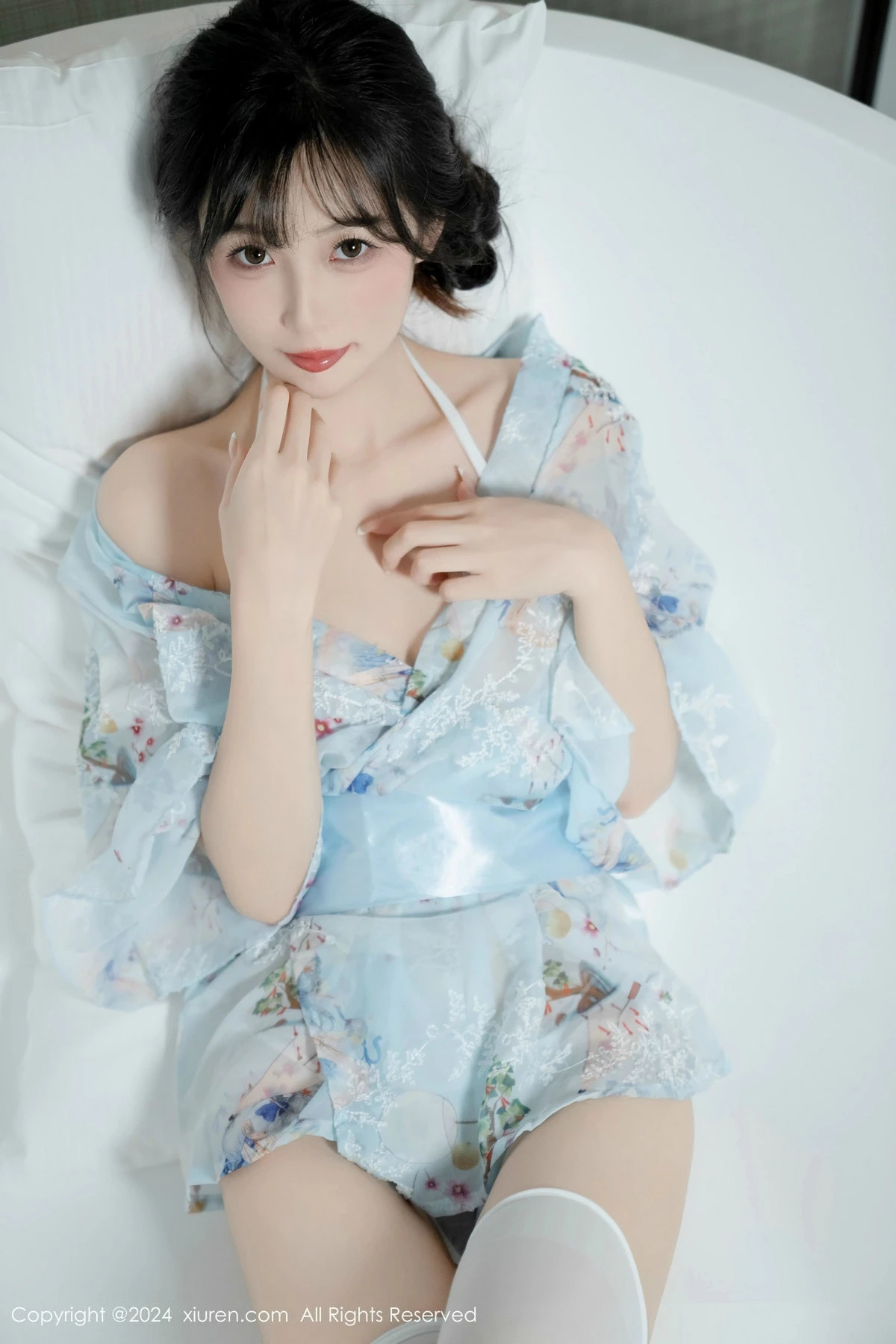 [[XiuRen秀人网]秀人网]No.9632_模特林星阑性感浅蓝色连衣短裙配白色丝袜秀曼妙身姿诱惑写真85P