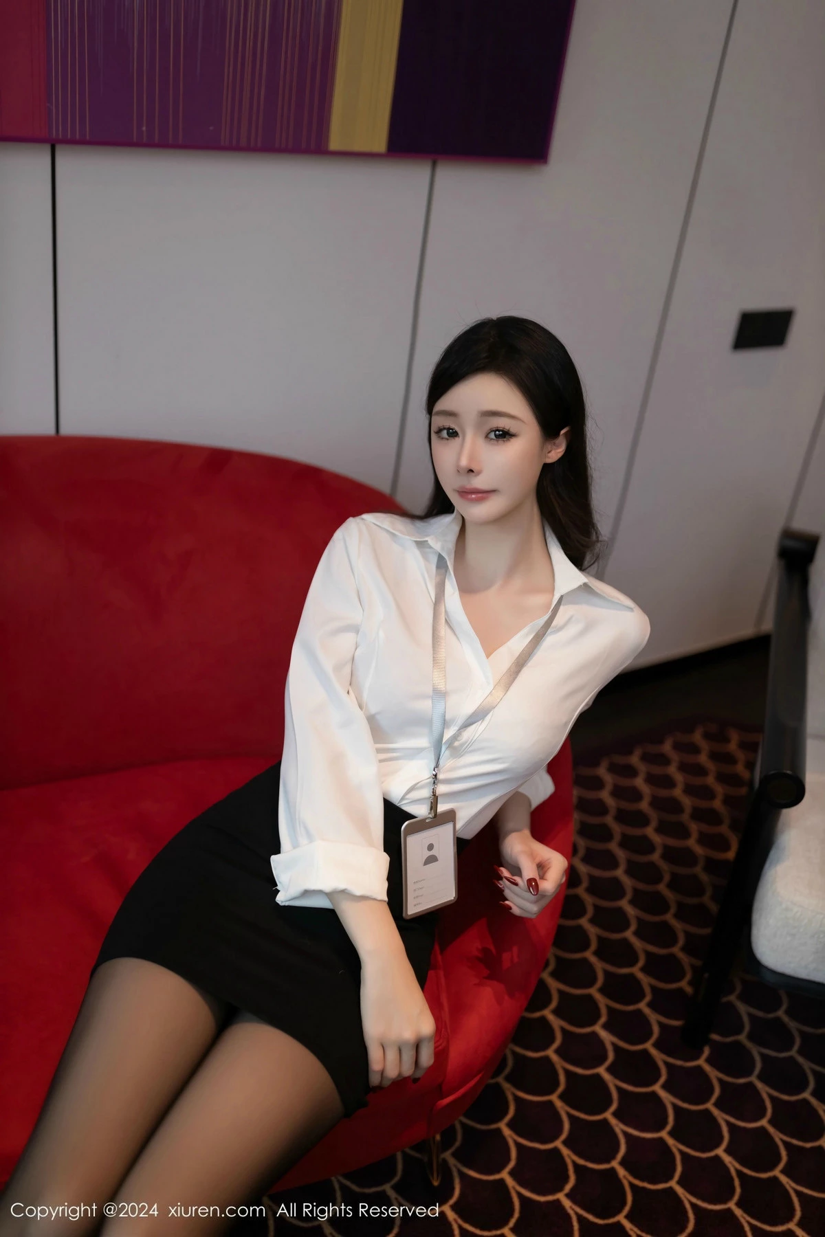 [[XiuRen秀人网]秀人网]No.9637_模特小逗逗性感白T配黑短裙露超薄黑丝秀曼妙身姿撩人诱惑写真80P