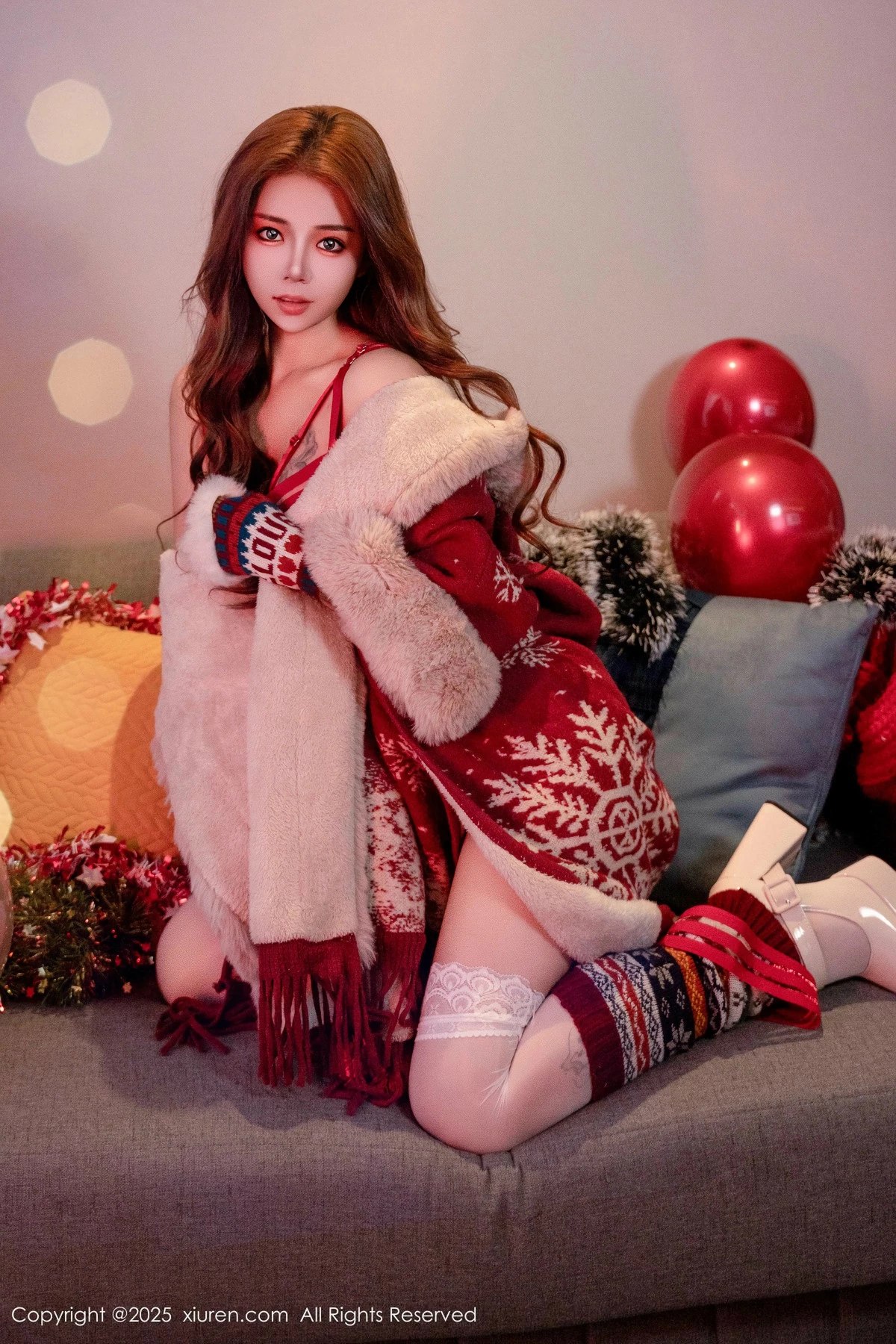 [[XiuRen秀人网]秀人网]No.9789_模特沐娜娜新年主题性感情趣内衣配白丝袜秀惹火身材诱惑写真88P