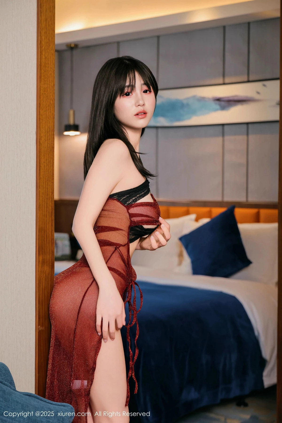 [[XiuRen秀人网]秀人网]No.9804_模特奶芙乔乔性感红黑薄纱古装服饰半脱秀凹凸身材撩人诱惑写真81P