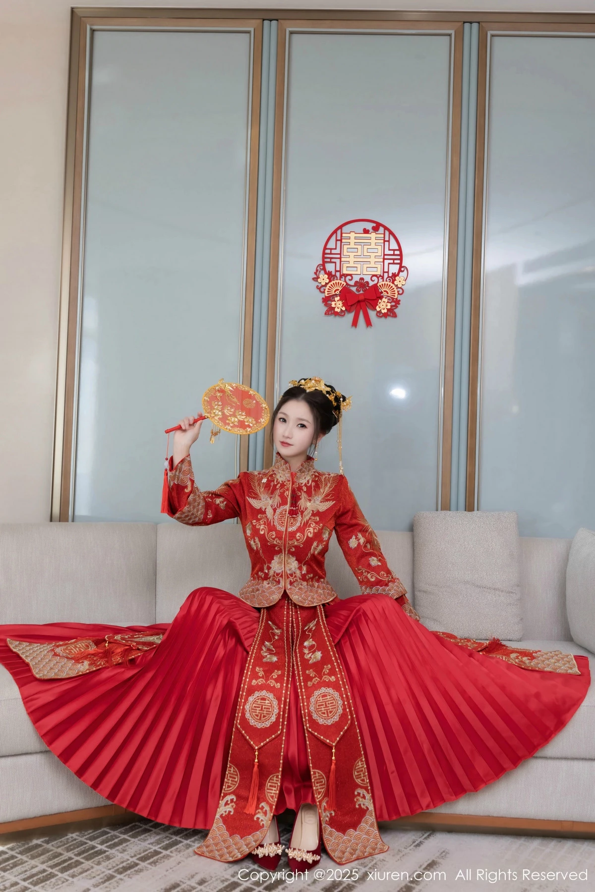 [[XiuRen秀人网]秀人网]No.9811_模特杏子Yada性感新娘装红色情趣内衣配超薄肉丝秀美腿诱惑写真84P