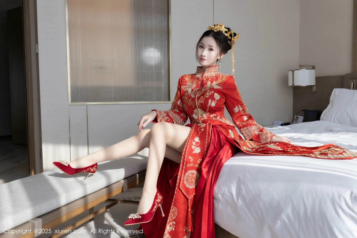 [[XiuRen秀人网]秀人网]No.9811_模特杏子Yada性感新娘装红色情趣内衣配超薄肉丝秀美腿诱惑写真84P