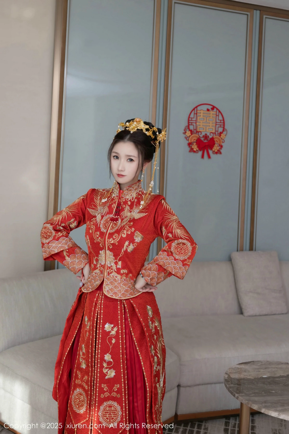 [[XiuRen秀人网]秀人网]No.9811_模特杏子Yada性感新娘装红色情趣内衣配超薄肉丝秀美腿诱惑写真84P