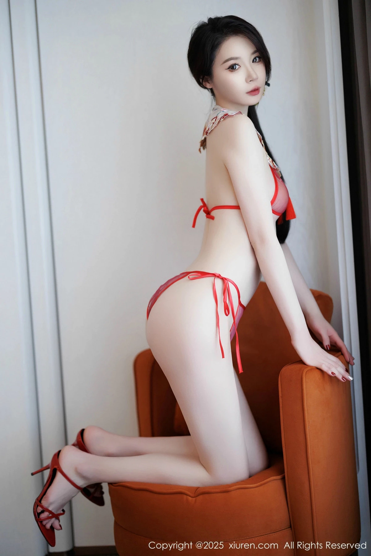 [[XiuRen秀人网]秀人网]No.9812_模特梦心玥性感红色旗袍服饰露红色内衣秀高挑曼妙身姿诱惑写真91P