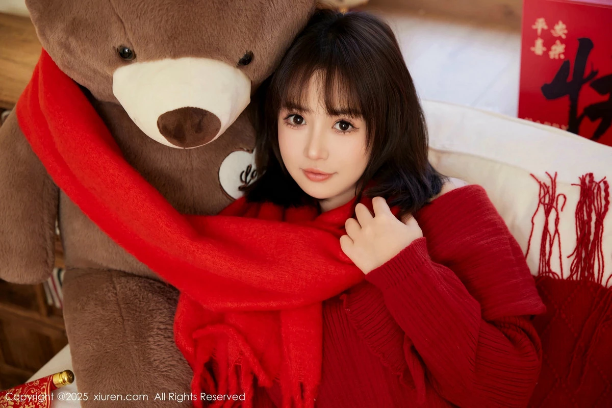 [[XiuRen秀人网]秀人网]No.9818_模特养乐多Doll新年主题性感喜庆红色内衣秀完美身材诱惑写真66P