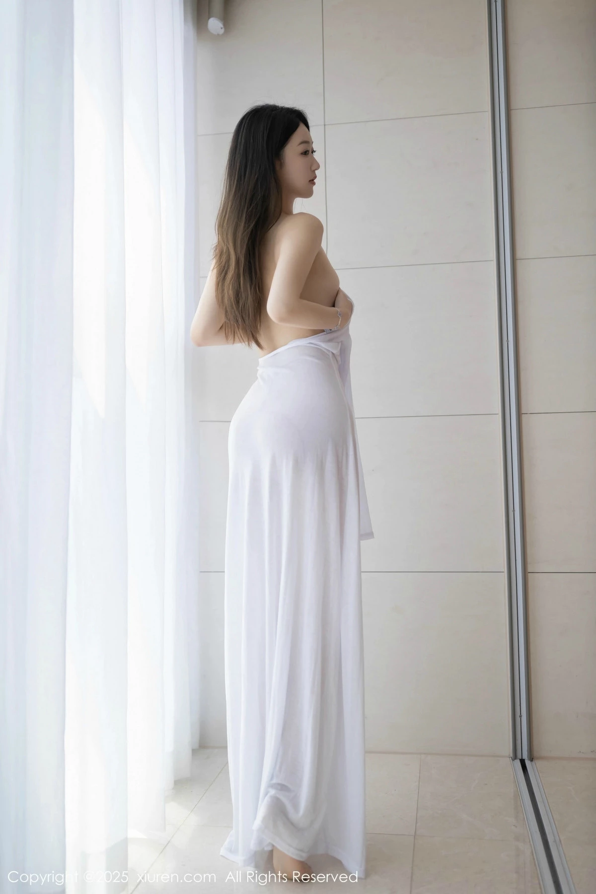 [[XiuRen秀人网]秀人网]No.9840_模特唐安琪性感白色连衣长裙配开档肉丝秀曼妙身姿撩人诱惑写真84P