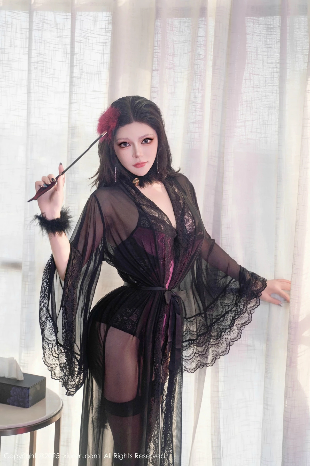 [[XiuRen秀人网]秀人网]No.9846_模特伊丽莎有点白性感红色连体衣配黑丝吊袜秀丰腴身姿诱惑写真96P