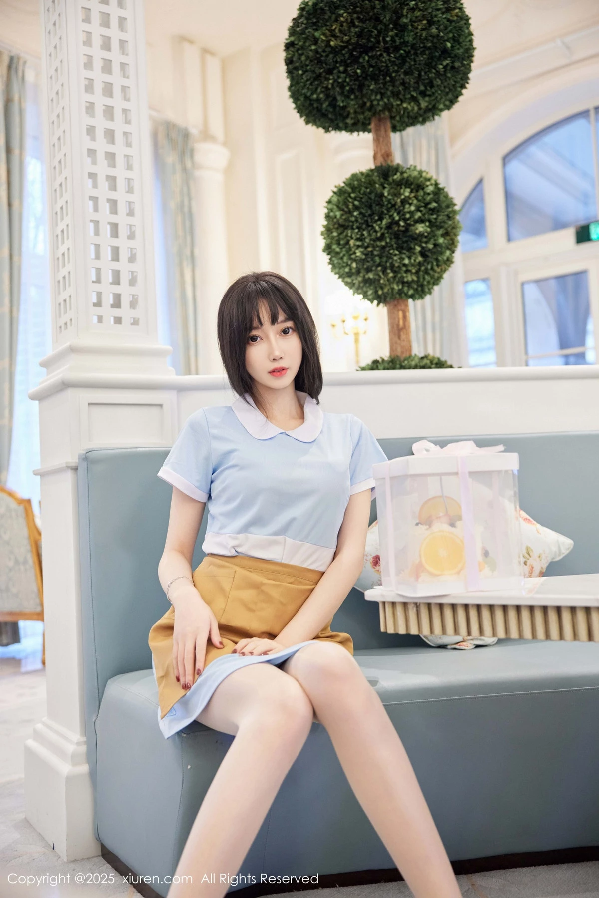 [[XiuRen秀人网]秀人网]No.9864_模特玥儿玥er性感蓝色连衣短裙配超薄肉丝秀曼妙身材诱惑写真82P