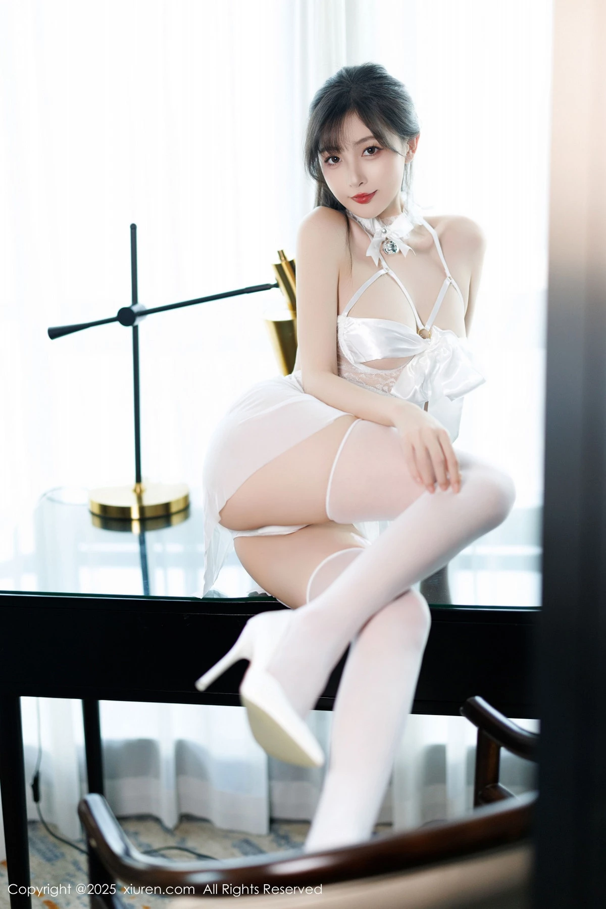 [[XiuRen秀人网]秀人网]No.9863_模特林星阑性感浅色连衣短裙+白色情趣内衣秀曼妙身姿诱惑写真83P