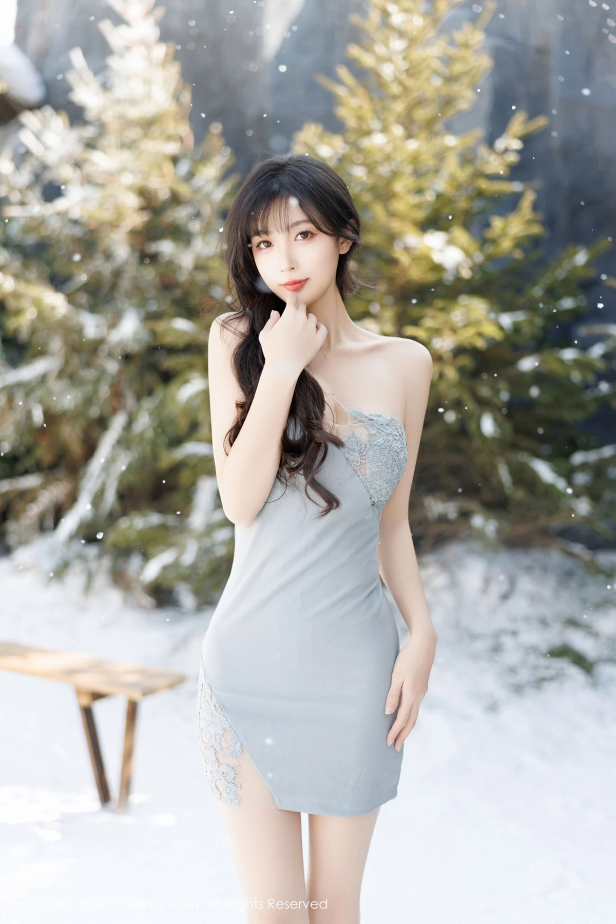 [[XiuRen秀人网]秀人网]No.9863_模特林星阑性感浅色连衣短裙+白色情趣内衣秀曼妙身姿诱惑写真83P