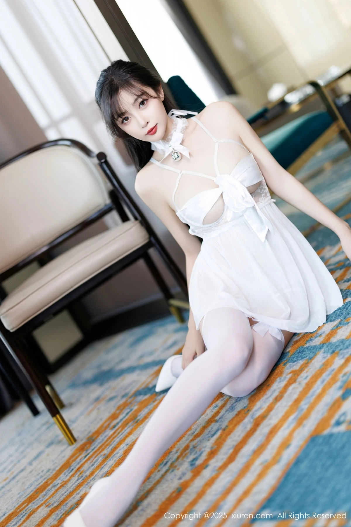 [[XiuRen秀人网]秀人网]No.9863_模特林星阑性感浅色连衣短裙+白色情趣内衣秀曼妙身姿诱惑写真83P