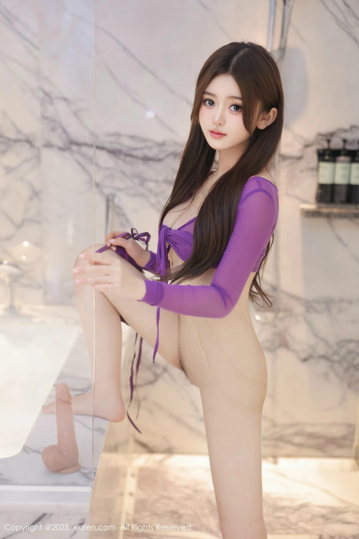 [[XiuRen秀人网]秀人网]No.9876_模特媃柔rourou私房性感紫色情趣服饰秀惹火身材撩人诱惑写真80P