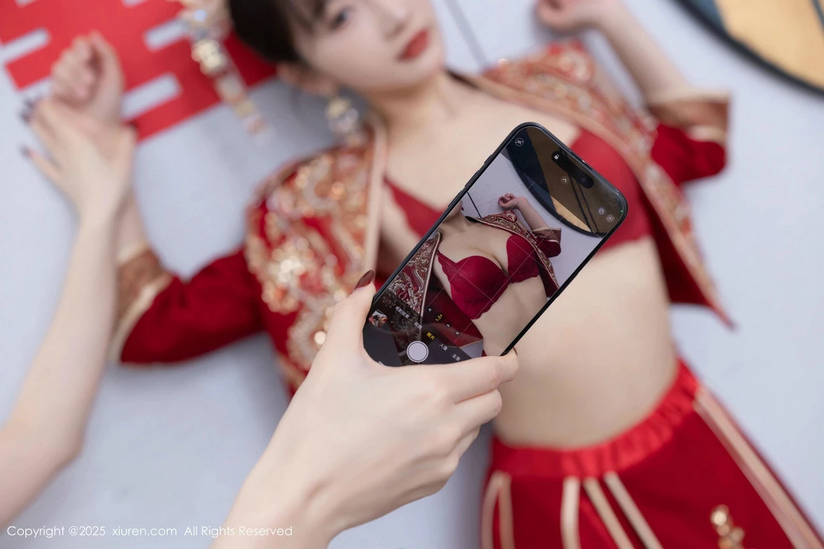 [[XiuRen秀人网]秀人网]No.9770_模特陆萱萱性感新娘装露红色内衣配超薄肉丝秀柔美身材诱惑写真82P