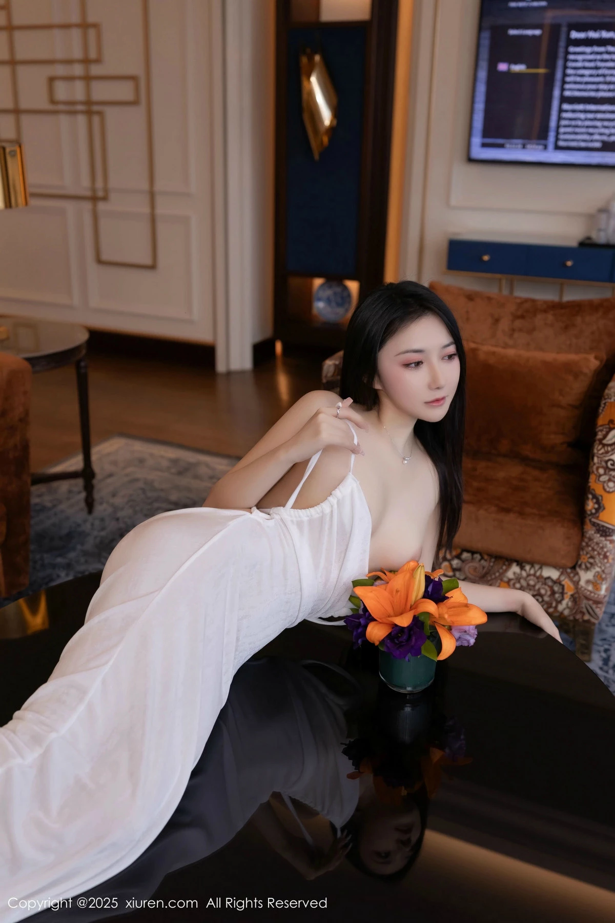 [[XiuRen秀人网]秀人网]No.9780_模特鱼子酱Fish私房性感白色透视连衣长裙秀惹火身材诱惑写真80P