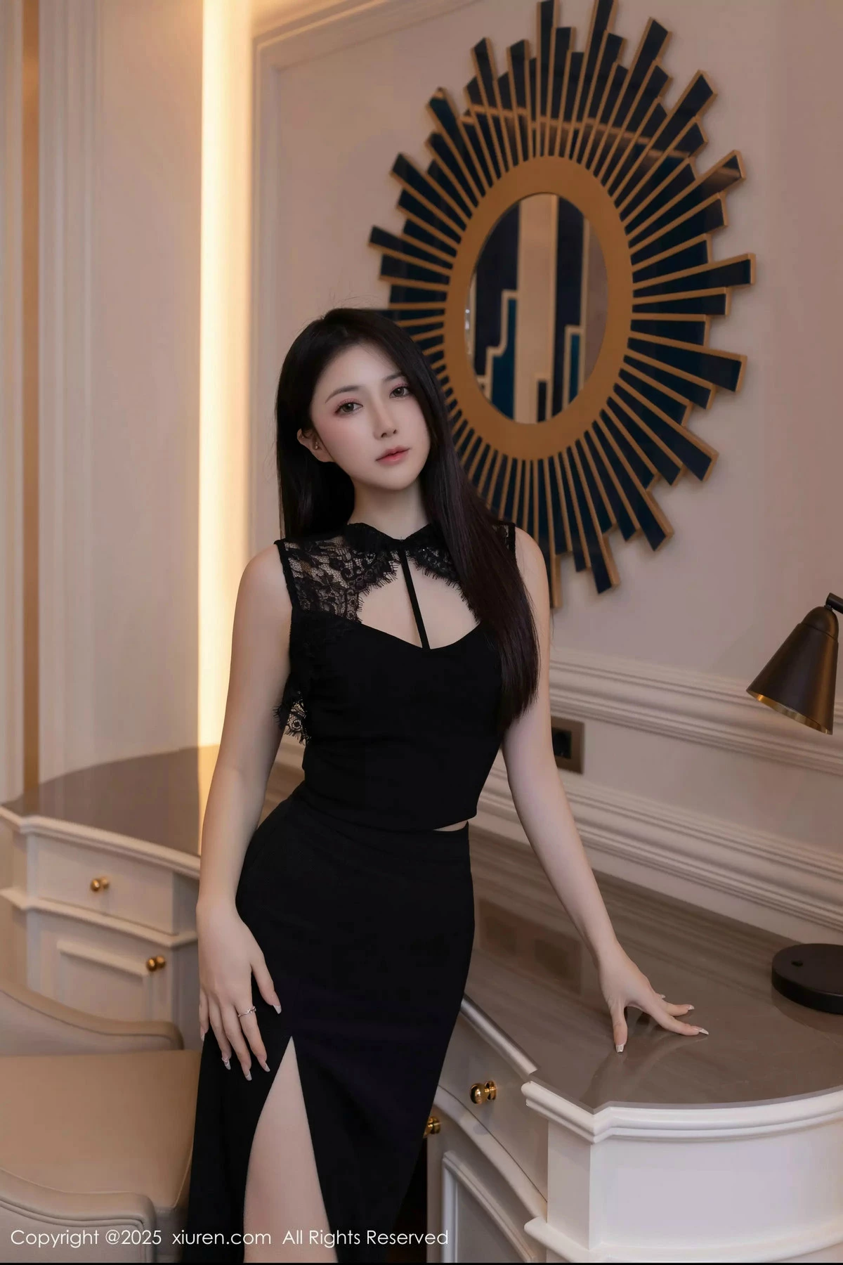 [[XiuRen秀人网]秀人网]No.9953_模特鱼子酱Fish性感黑色连衣裙配超薄肉丝秀曼妙身姿诱惑写真80P