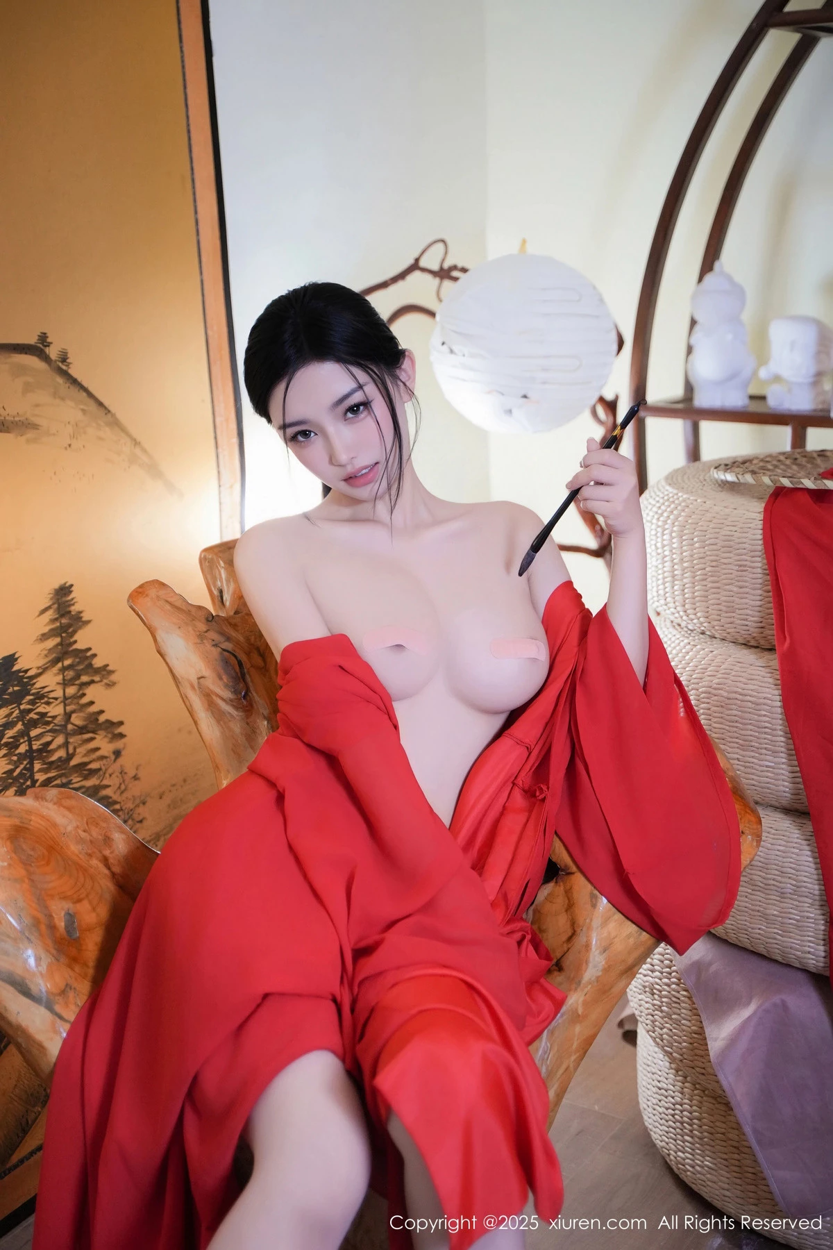 [[XiuRen秀人网]秀人网]No.9890_模特妙可可Cheese性感红衣剑客装配肉丝袜秀丰腴身姿诱惑写真60P