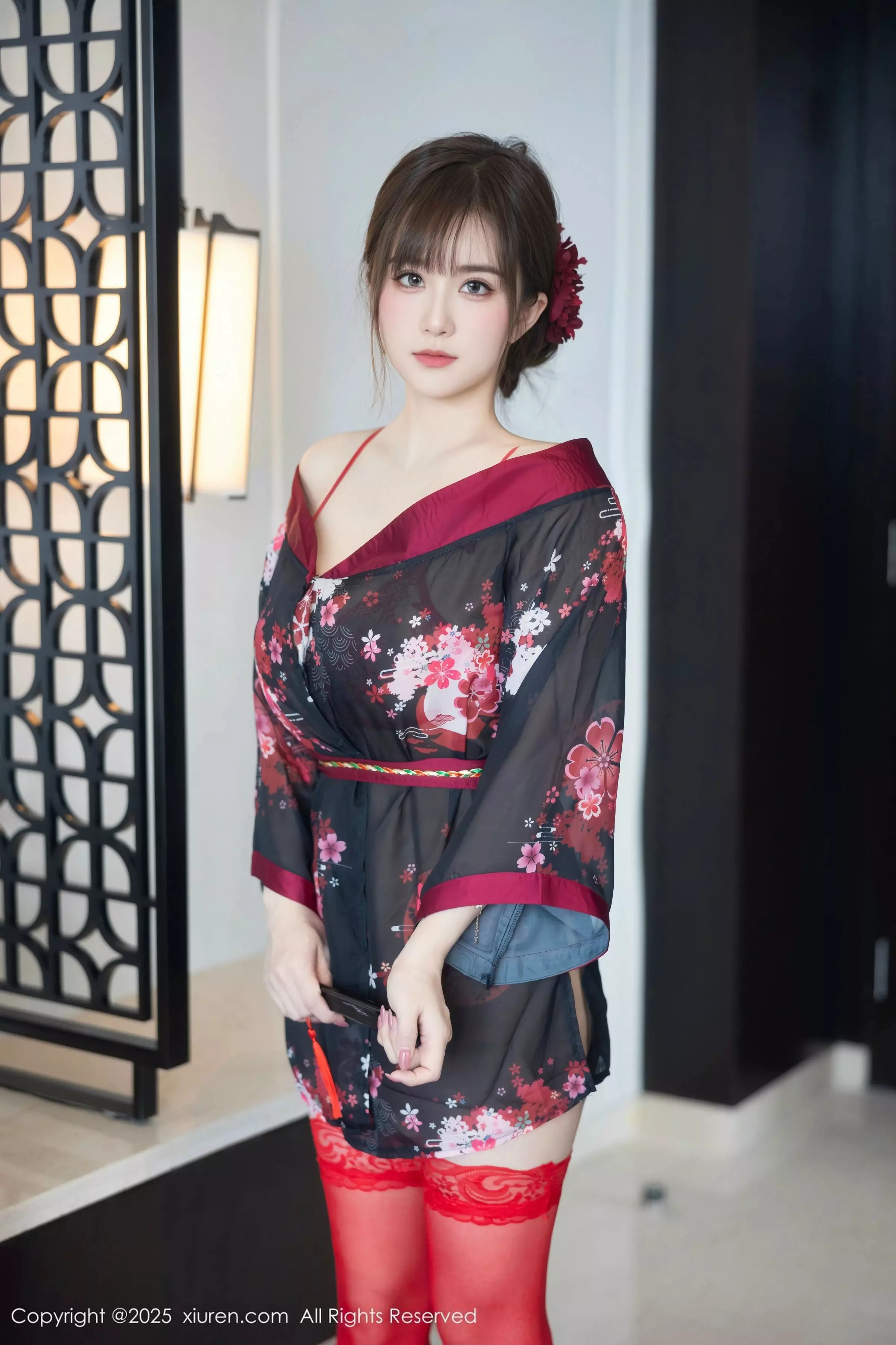 [[XiuRen秀人网]秀人网]No.10026_模特小肉肉咪性感红色情趣内衣配红色丝袜秀凹凸身材诱惑写真67P