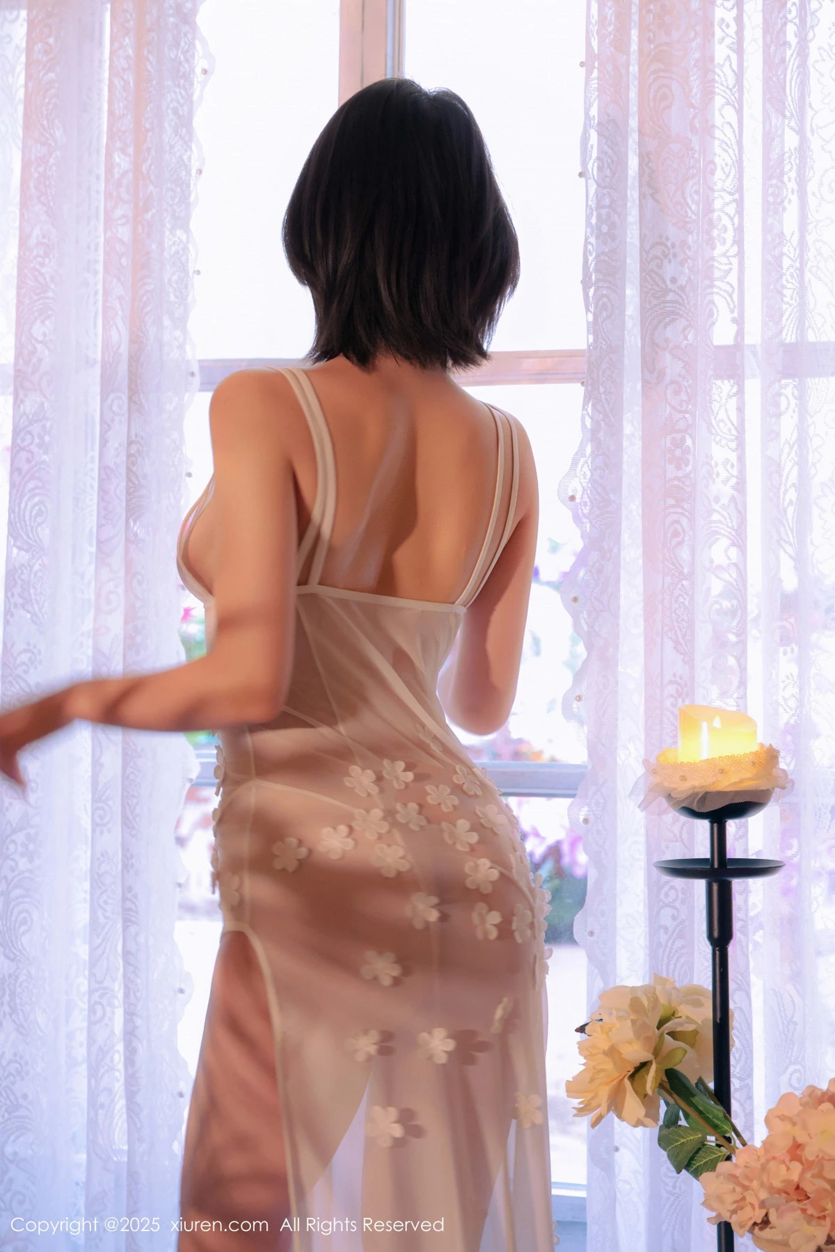 [[XiuRen秀人网]秀人网]No.9920_模特小橘子orange性感白色薄透蕾丝连体短裙秀惹火身材诱惑写真86P