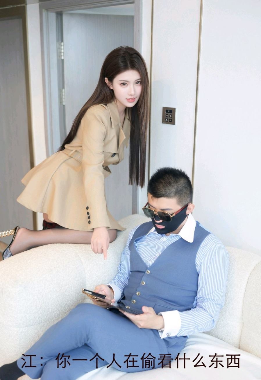 [[XiuRen秀人网]秀人网]No.10079_模特江淑影river浅色风衣露黑色情趣内衣配黑丝吊袜极致魅惑写真97P