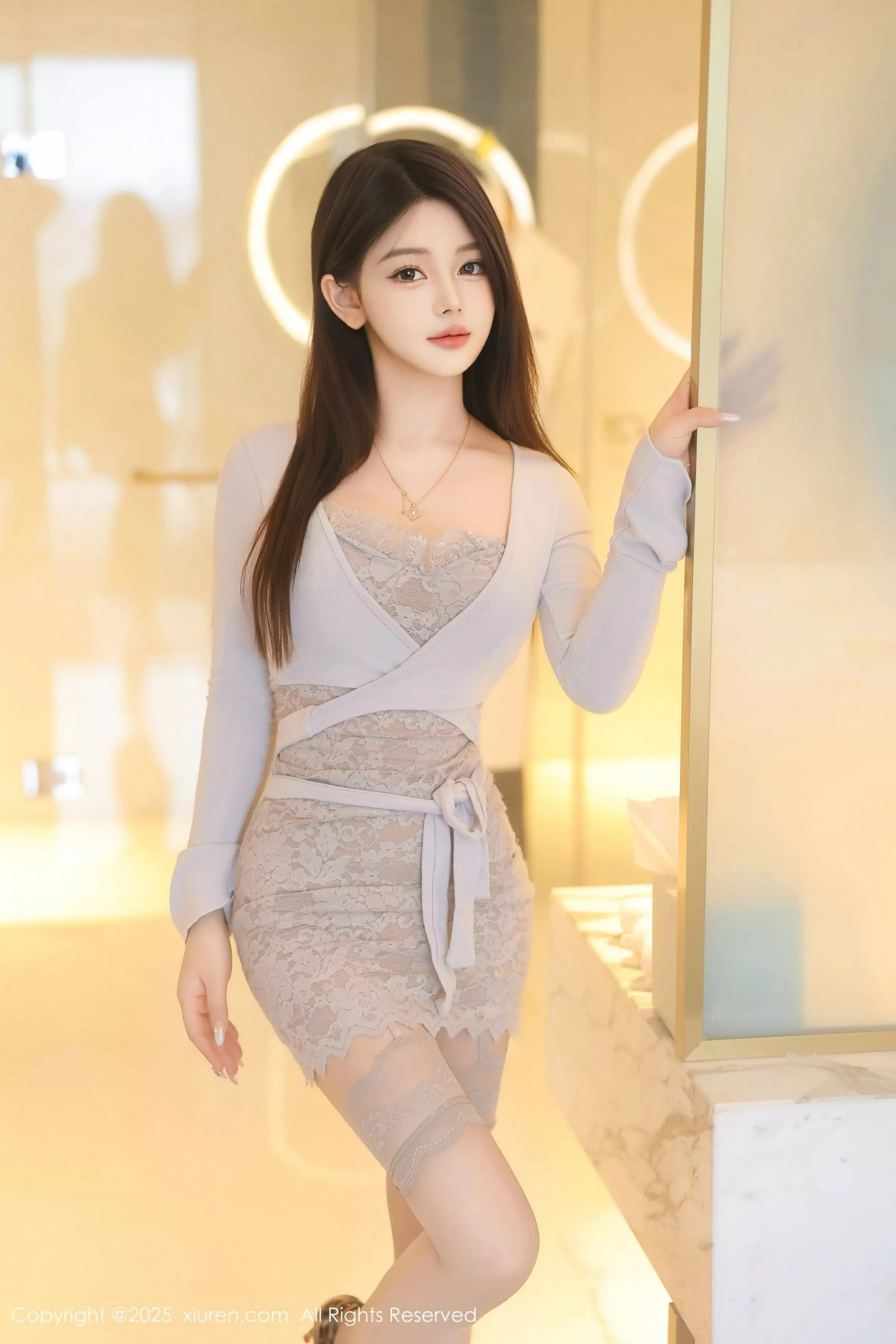 [[XiuRen秀人网]秀人网]No.10083_模特爱酱里性感灰色情趣连衣短裙配肉丝吊袜秀完美身材诱惑写真97P