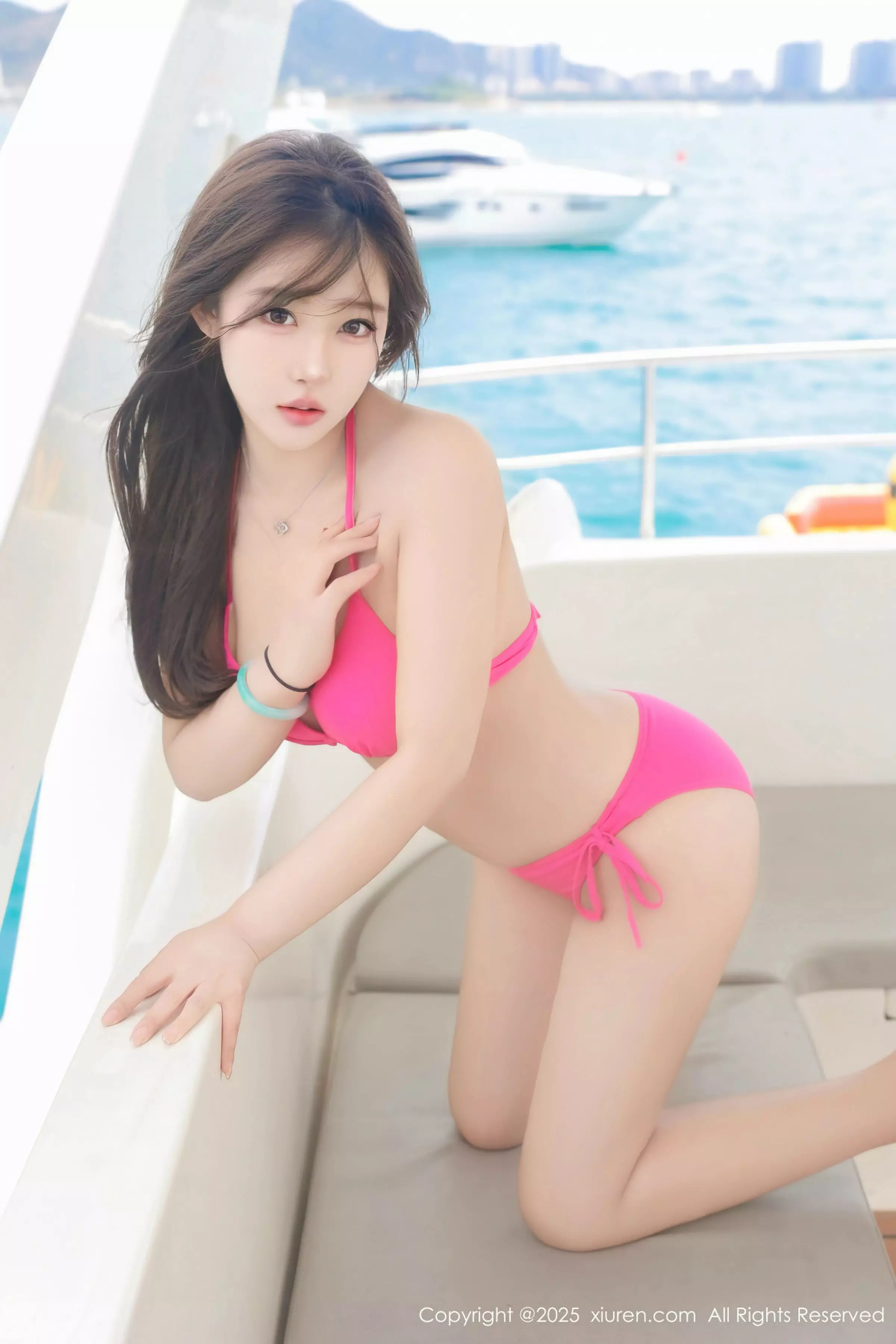 [[XiuRen秀人网]秀人网]No.10047_模特江淑影river户外游艇性感粉色比基尼秀曼妙身姿粉嫩诱惑写真79P