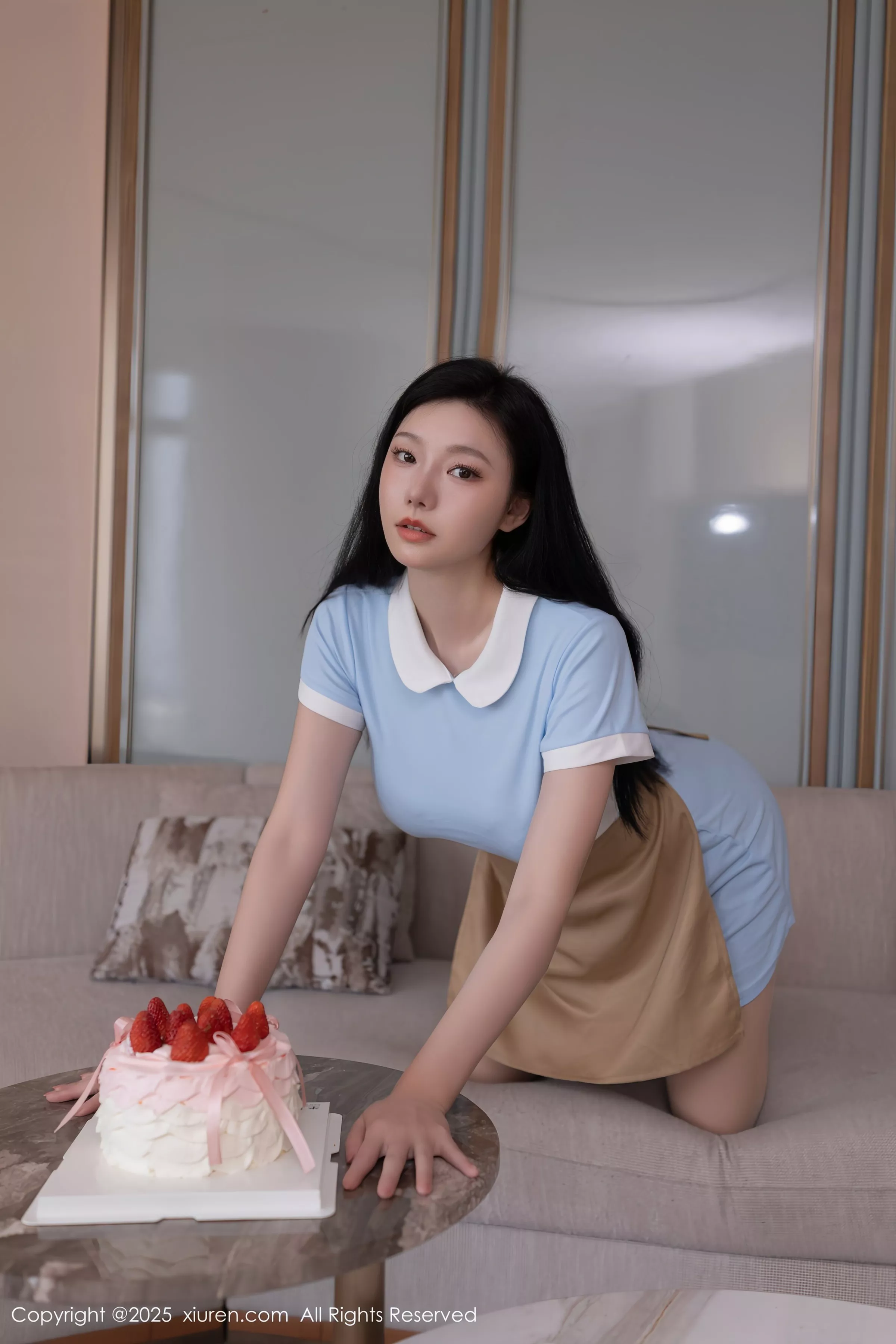 [[XiuRen秀人网]秀人网]No.10214_模特安然anran性感蓝色连衣短裙配超薄肉丝秀曼妙身姿诱惑写真80P