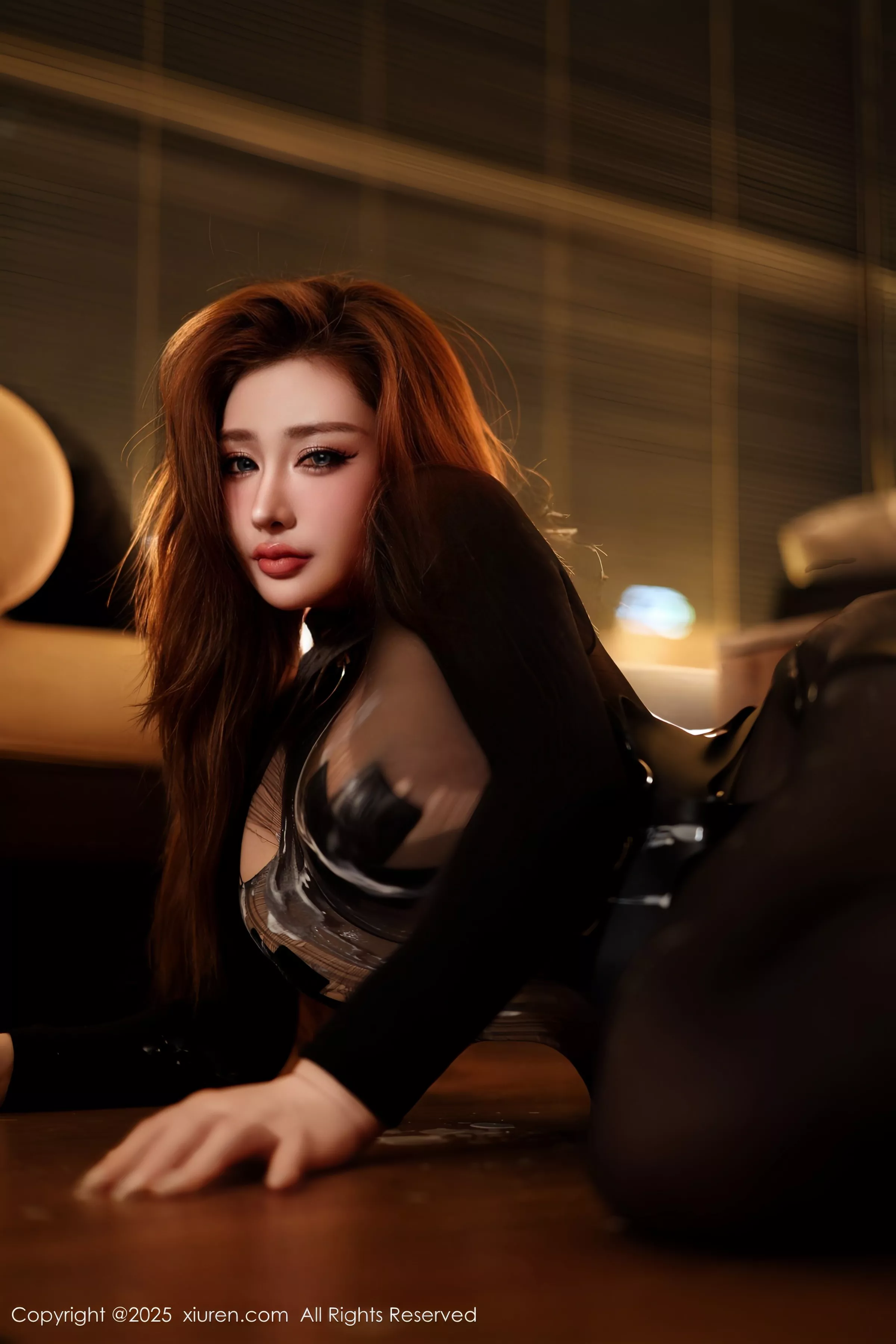 [[XiuRen秀人网]秀人网]No.10210_模特蕾蕾醒了没性感黑色连体丝袜紧身秀完美曲线撩人诱惑写真49P