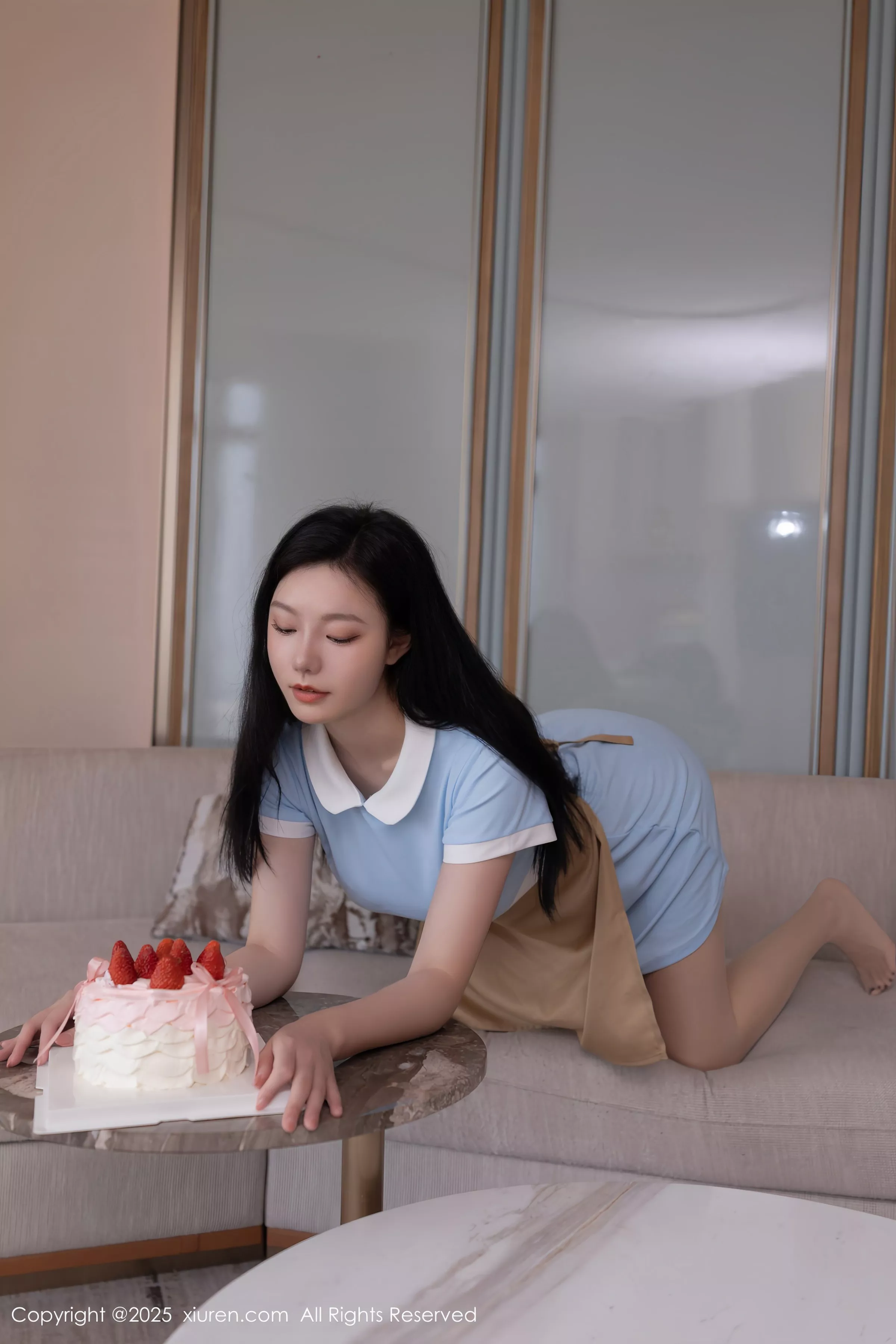 [[XiuRen秀人网]秀人网]No.10214_模特安然anran性感蓝色连衣短裙配超薄肉丝秀曼妙身姿诱惑写真80P