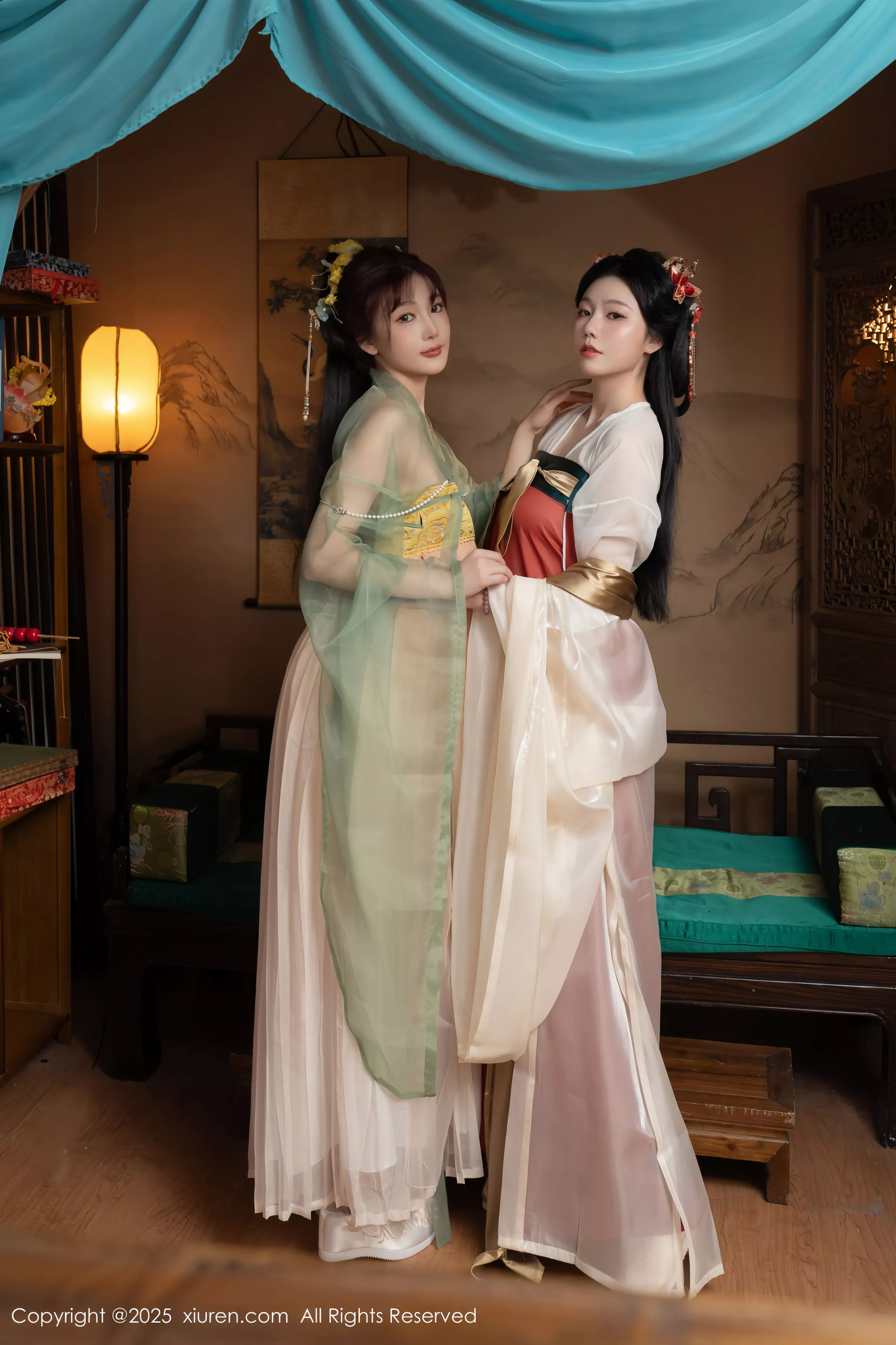 [[XiuRen秀人网]秀人网]No.10223_模特合集女神陆萱萱＆安然anran激情互动薄纱古装撩人诱惑写真80P