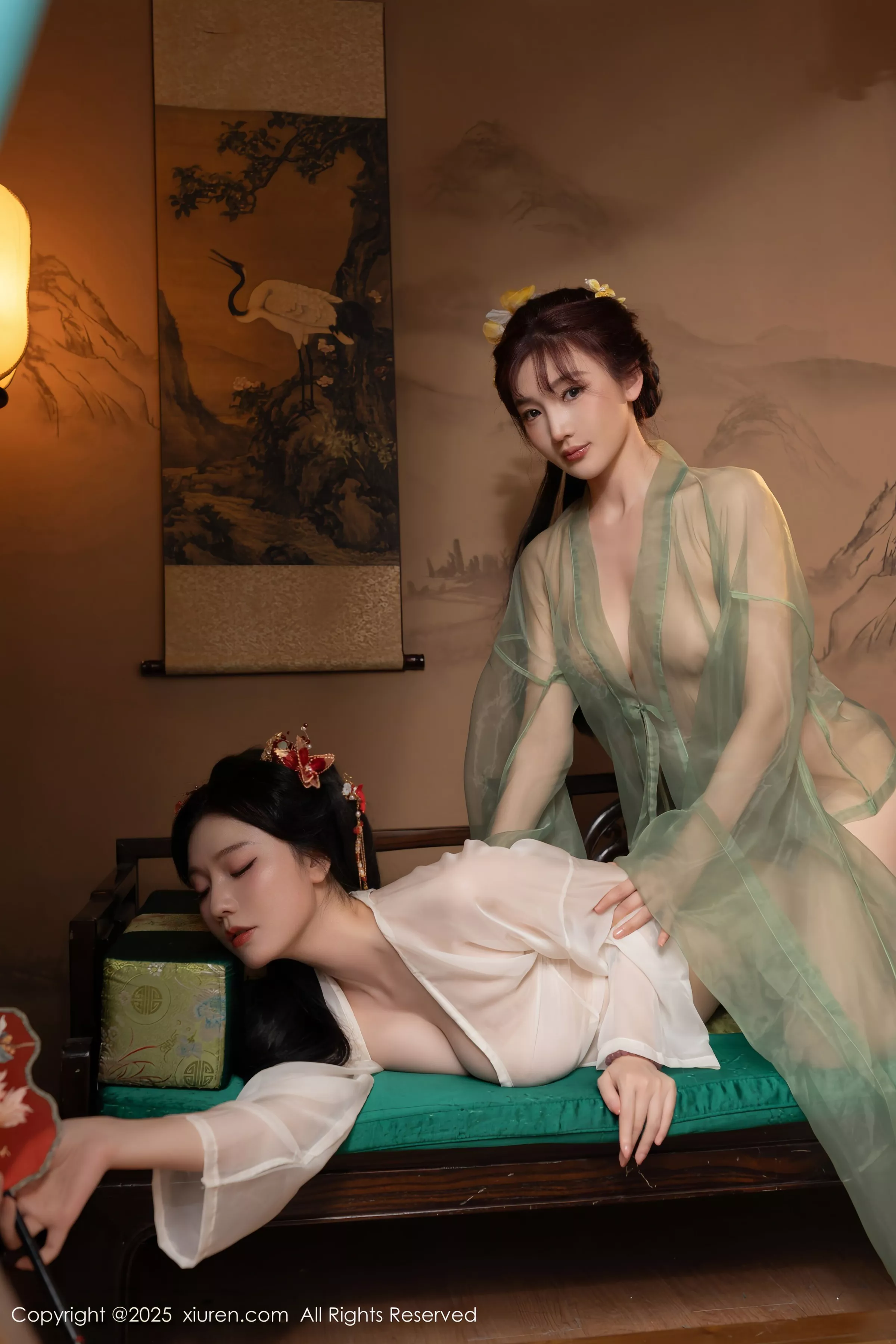 [[XiuRen秀人网]秀人网]No.10223_模特合集女神陆萱萱＆安然anran激情互动薄纱古装撩人诱惑写真80P