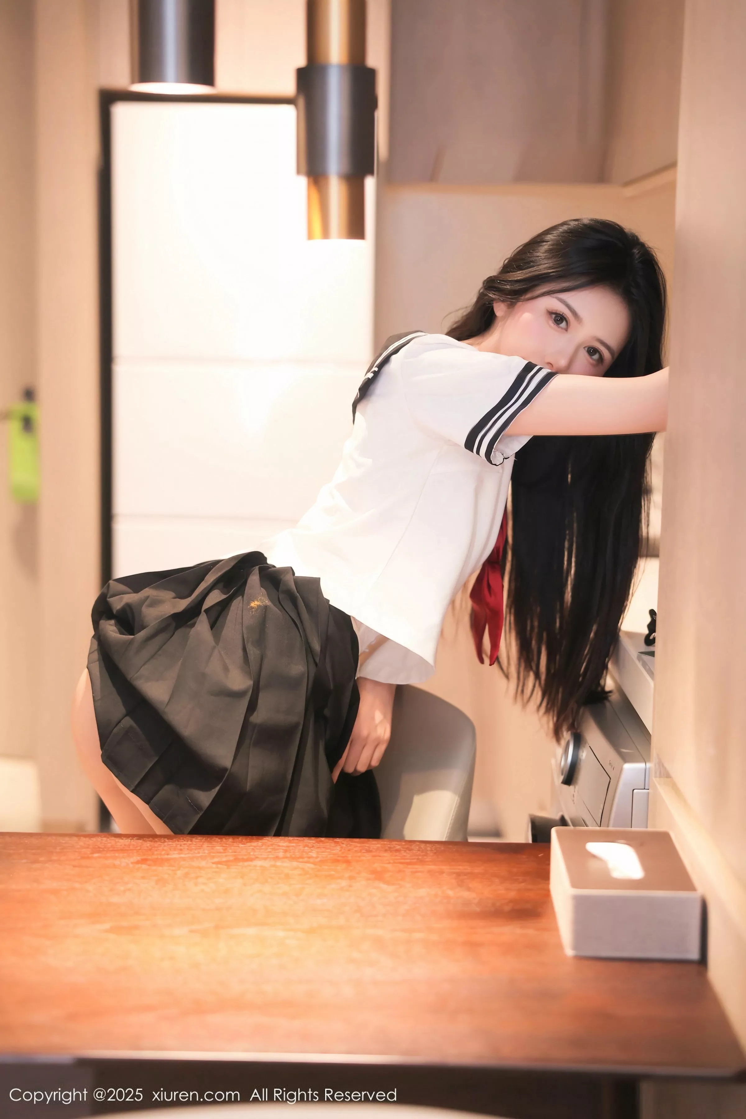 [[XiuRen秀人网]秀人网]No.10234_新人模特shelly诗莉吖性感学生装露白色内衣秀曼妙身姿诱惑写真77P