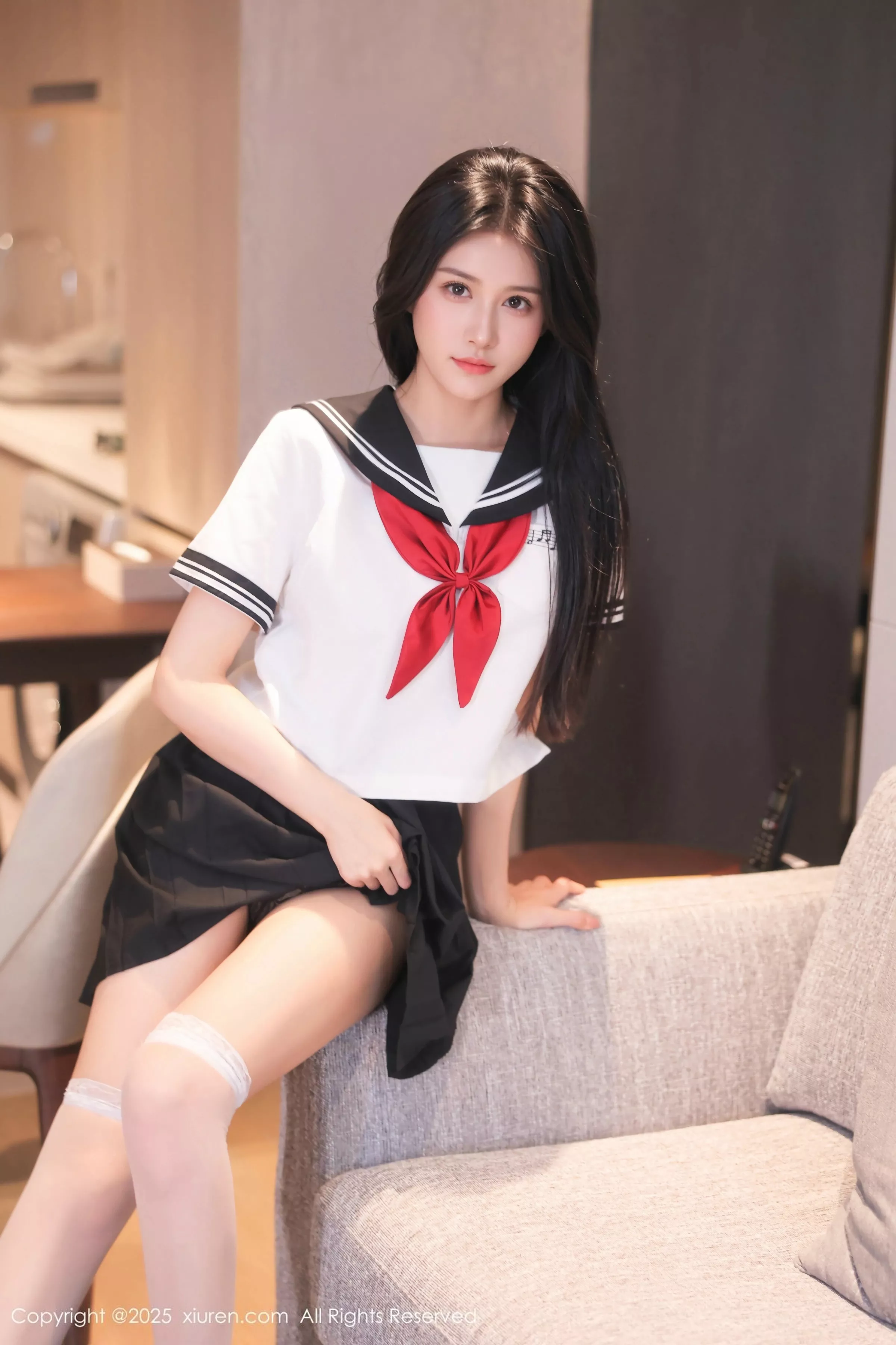 [[XiuRen秀人网]秀人网]No.10234_新人模特shelly诗莉吖性感学生装露白色内衣秀曼妙身姿诱惑写真77P