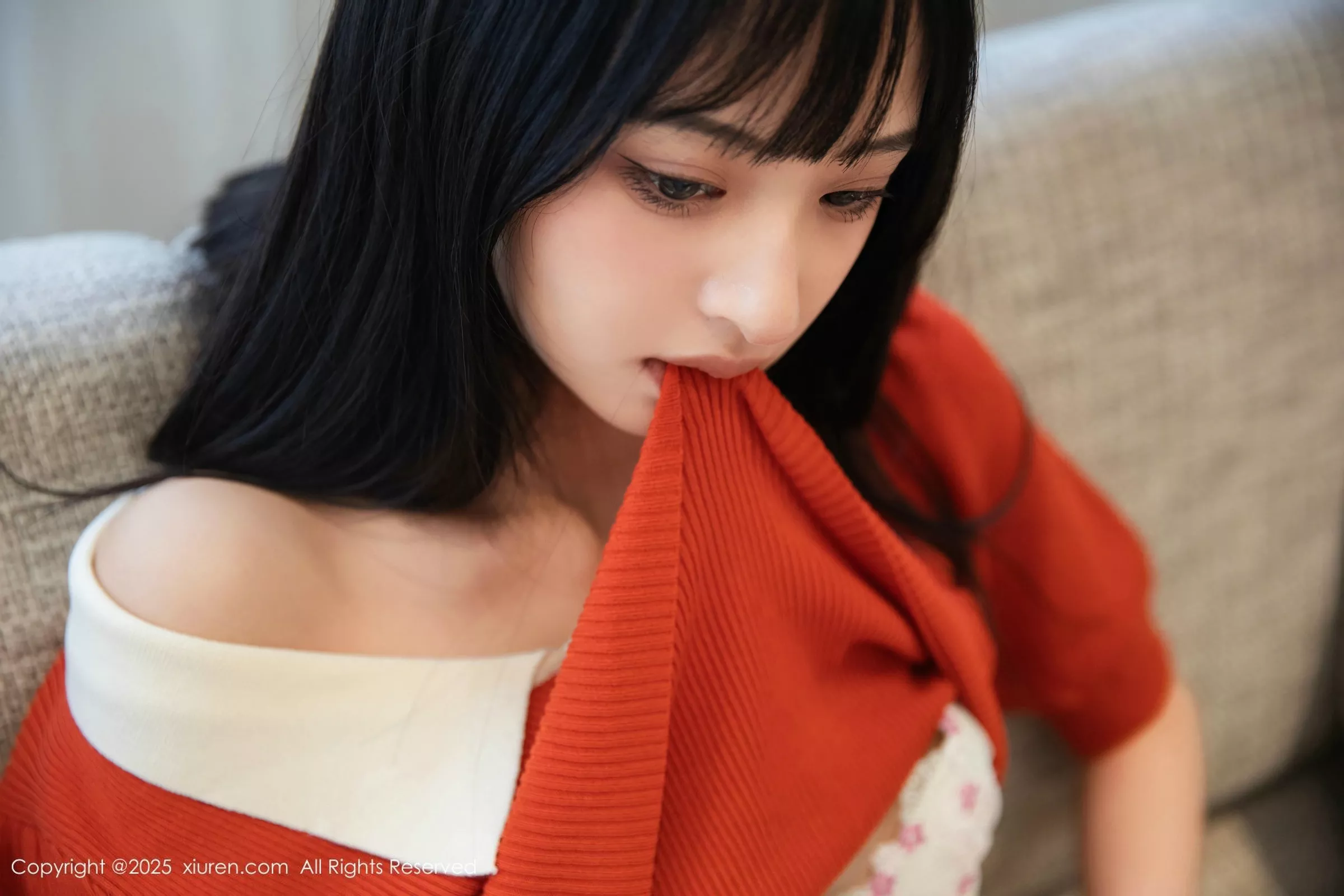 [[XiuRen秀人网]秀人网]No.10247_模特茂木希子性感橙T露白色内衣配超薄肉丝秀完美身材诱惑写真80P