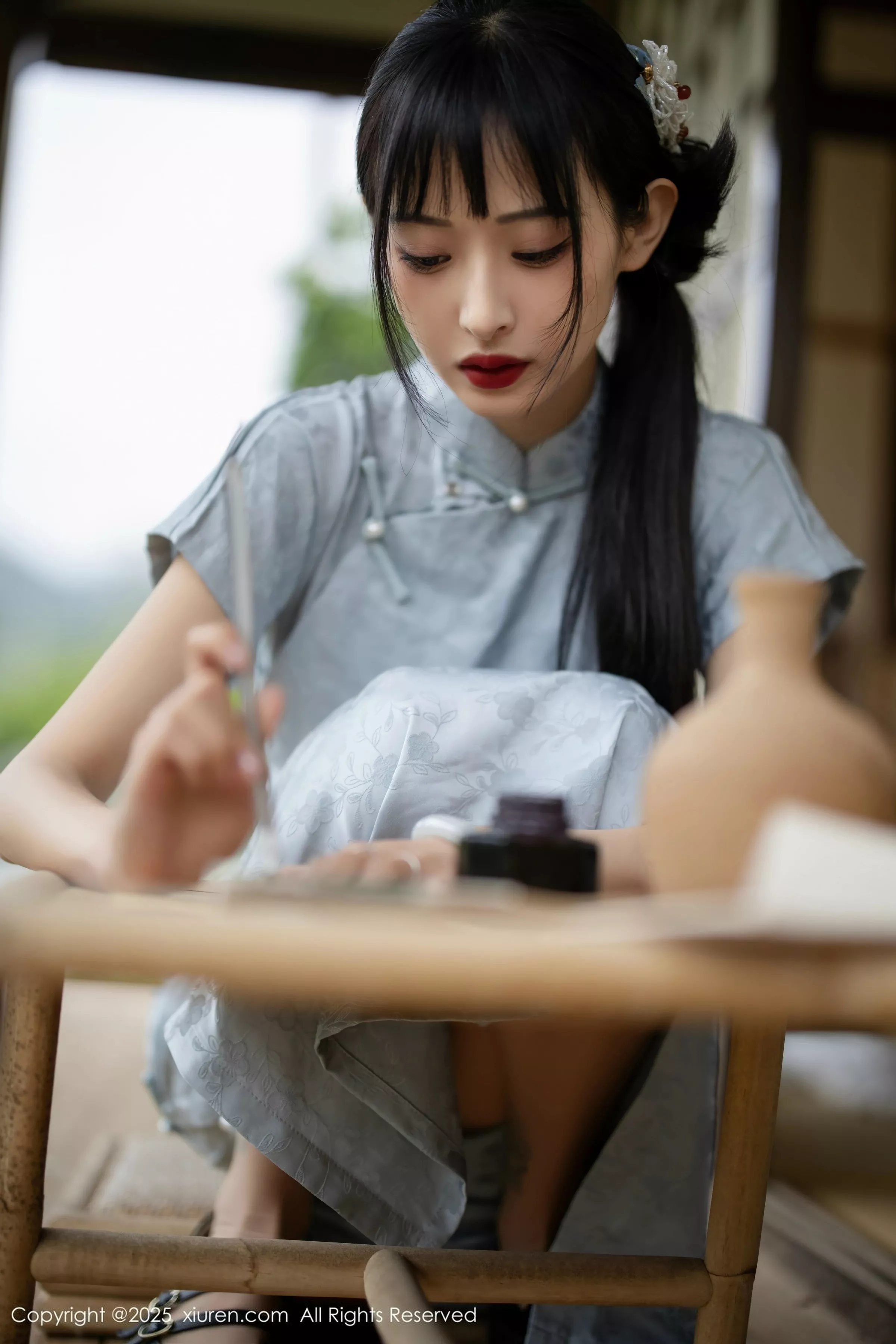 [[XiuRen秀人网]秀人网]No.10278_模特茂木希子日式旗袍露白色内衣配肉丝袜秀完美曲线诱惑写真80P