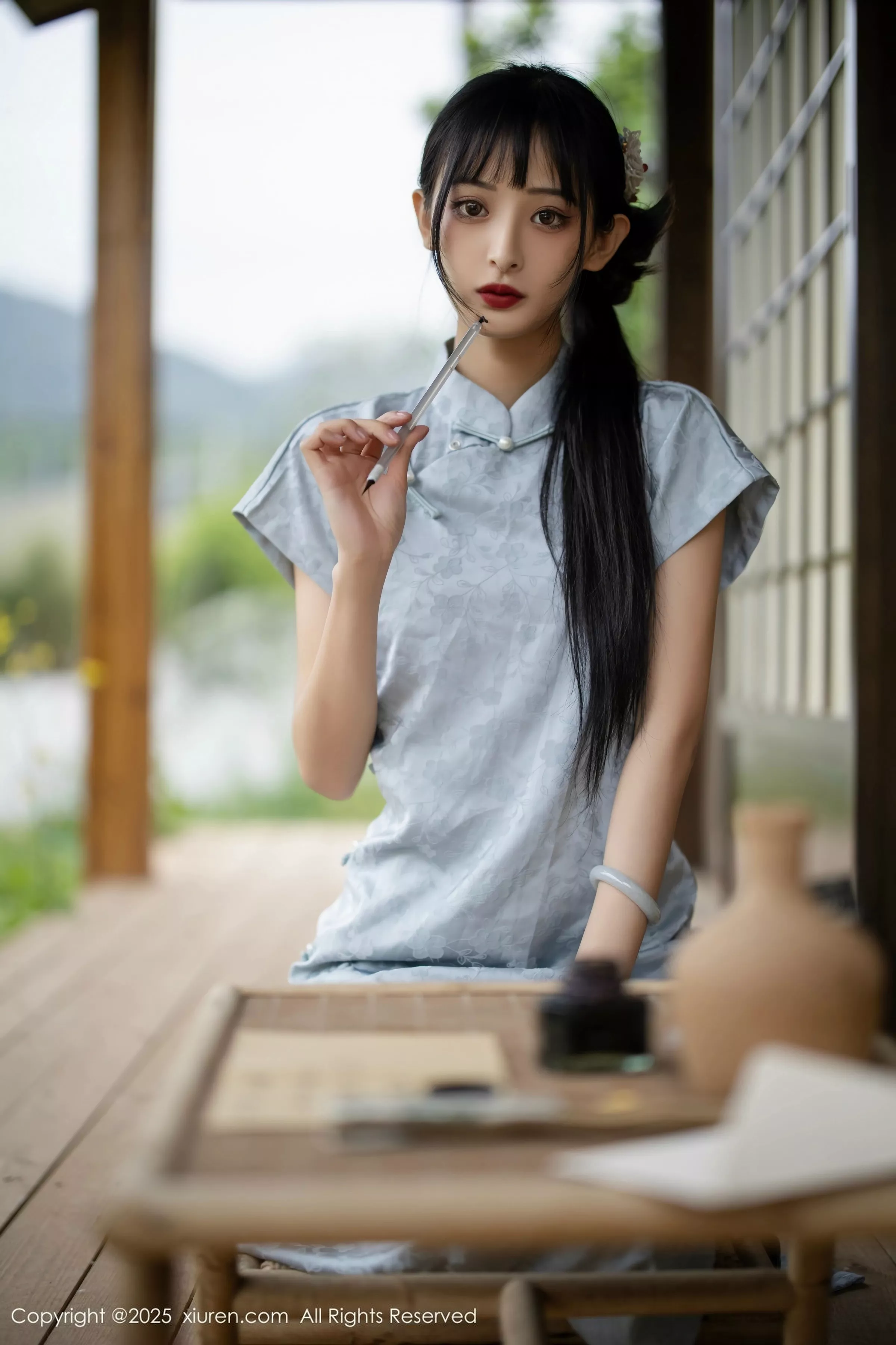 [[XiuRen秀人网]秀人网]No.10278_模特茂木希子日式旗袍露白色内衣配肉丝袜秀完美曲线诱惑写真80P