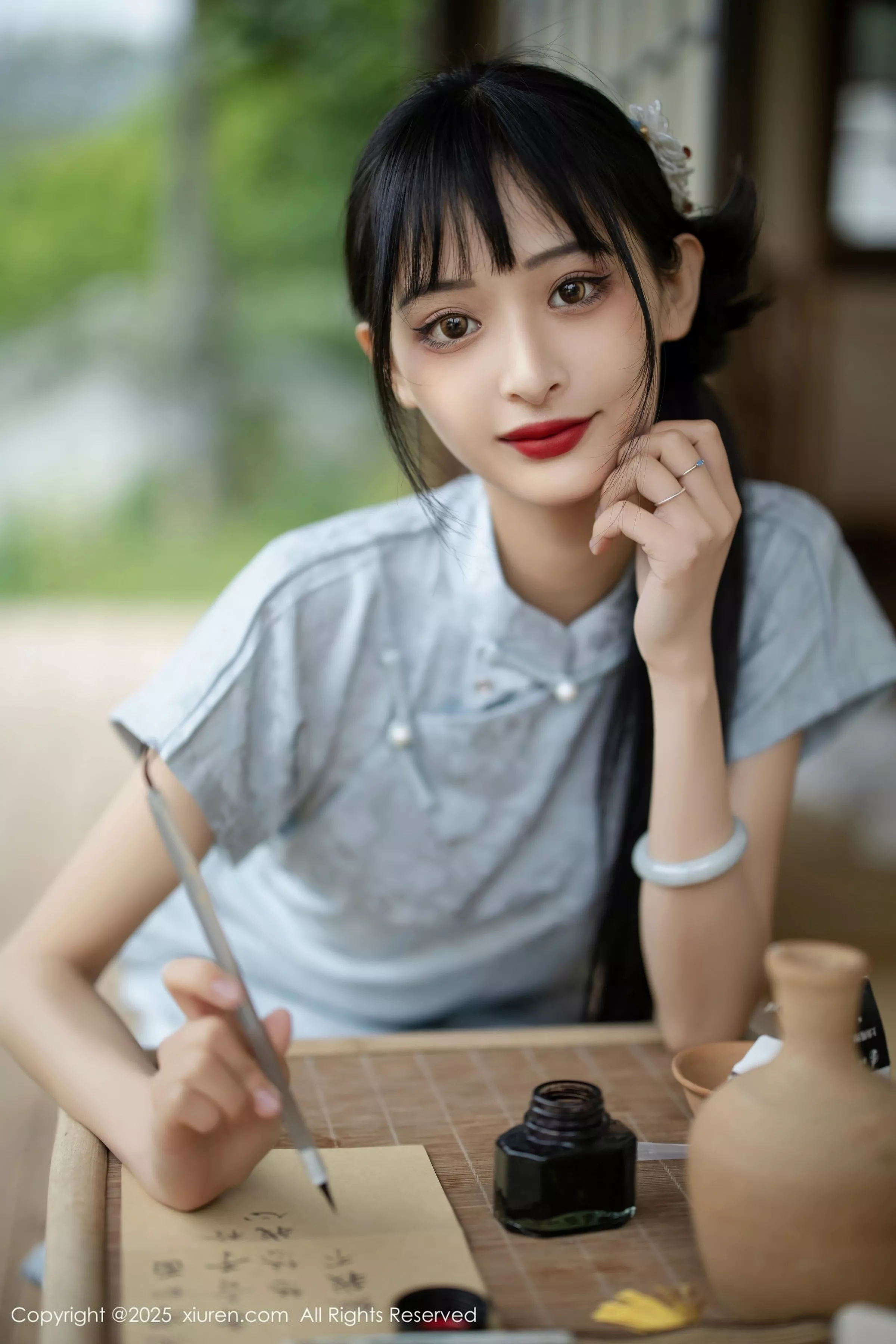 [[XiuRen秀人网]秀人网]No.10278_模特茂木希子日式旗袍露白色内衣配肉丝袜秀完美曲线诱惑写真80P