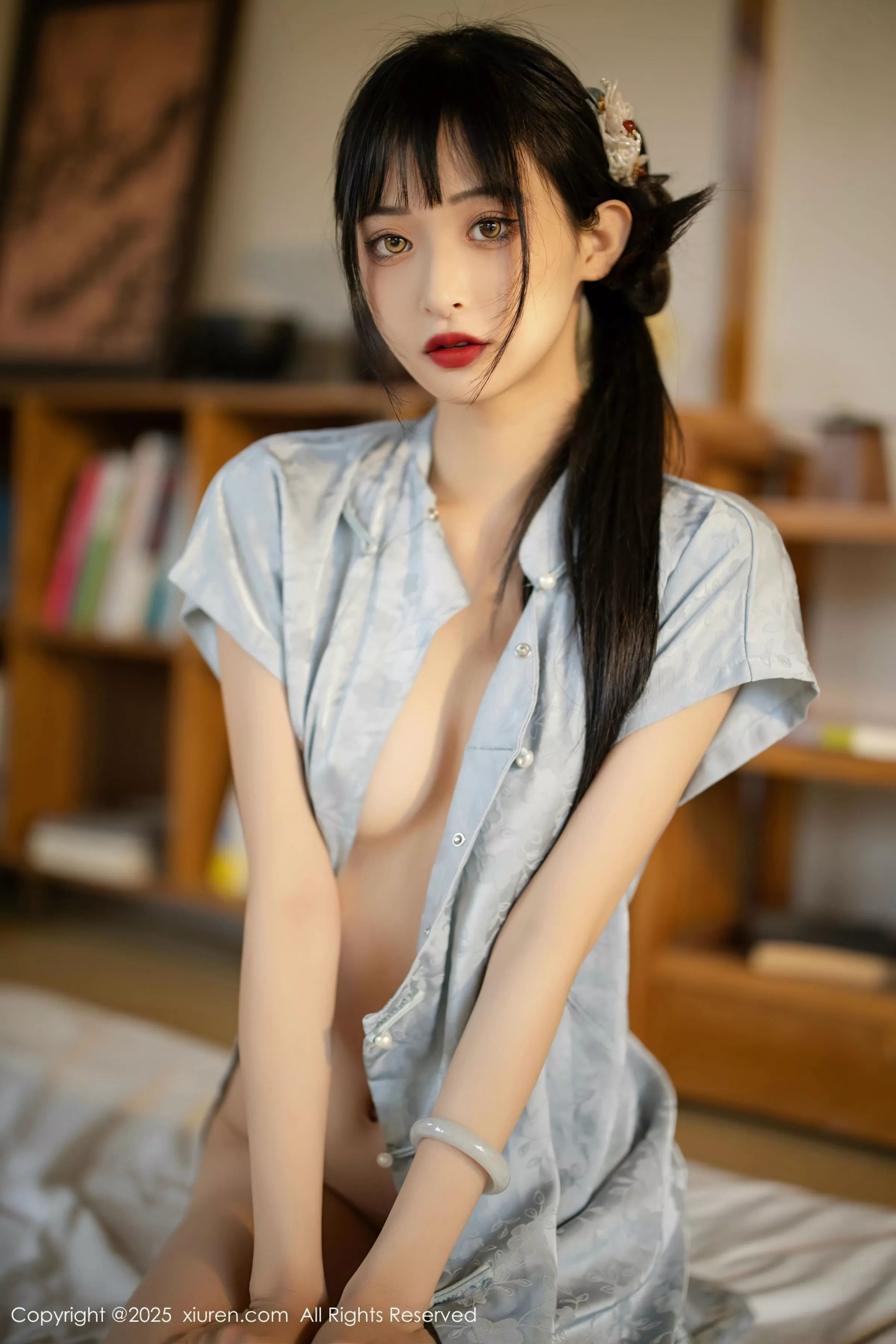 [[XiuRen秀人网]秀人网]No.10278_模特茂木希子日式旗袍露白色内衣配肉丝袜秀完美曲线诱惑写真80P