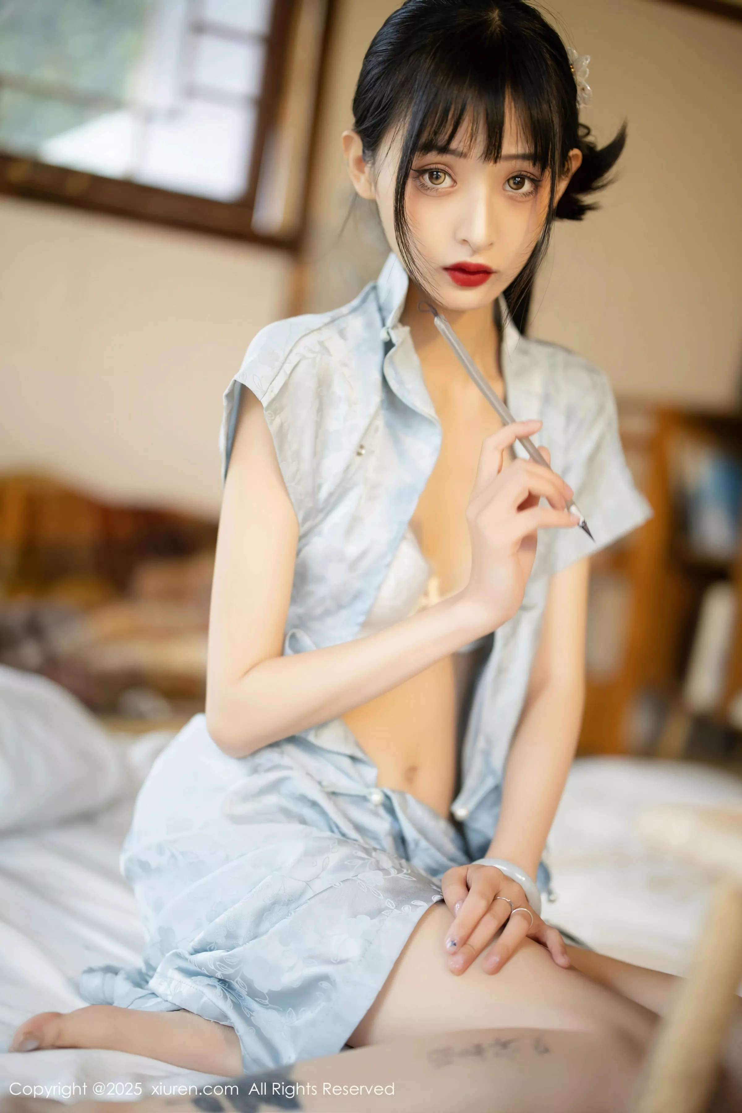 [[XiuRen秀人网]秀人网]No.10278_模特茂木希子日式旗袍露白色内衣配肉丝袜秀完美曲线诱惑写真80P