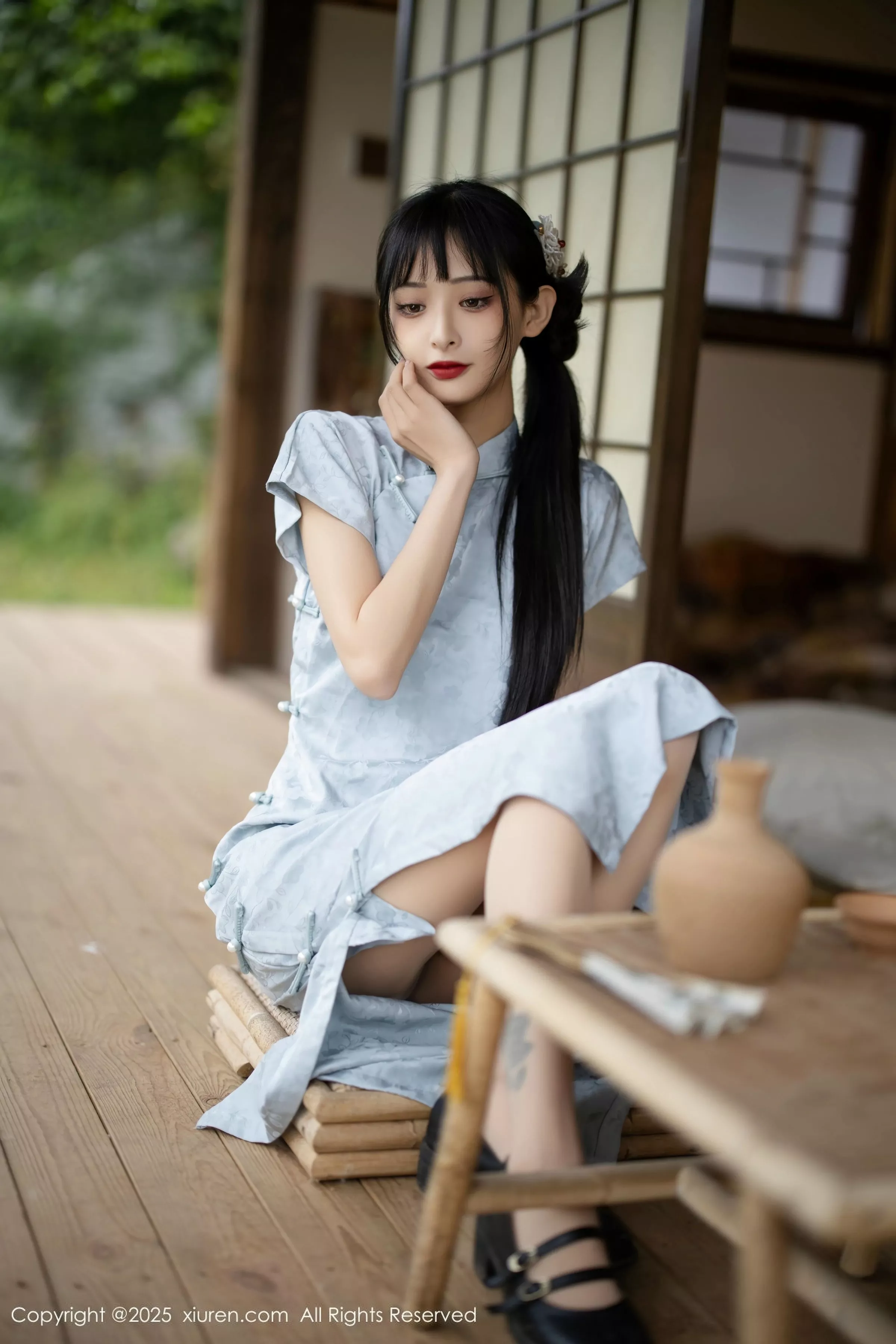 [[XiuRen秀人网]秀人网]No.10278_模特茂木希子日式旗袍露白色内衣配肉丝袜秀完美曲线诱惑写真80P