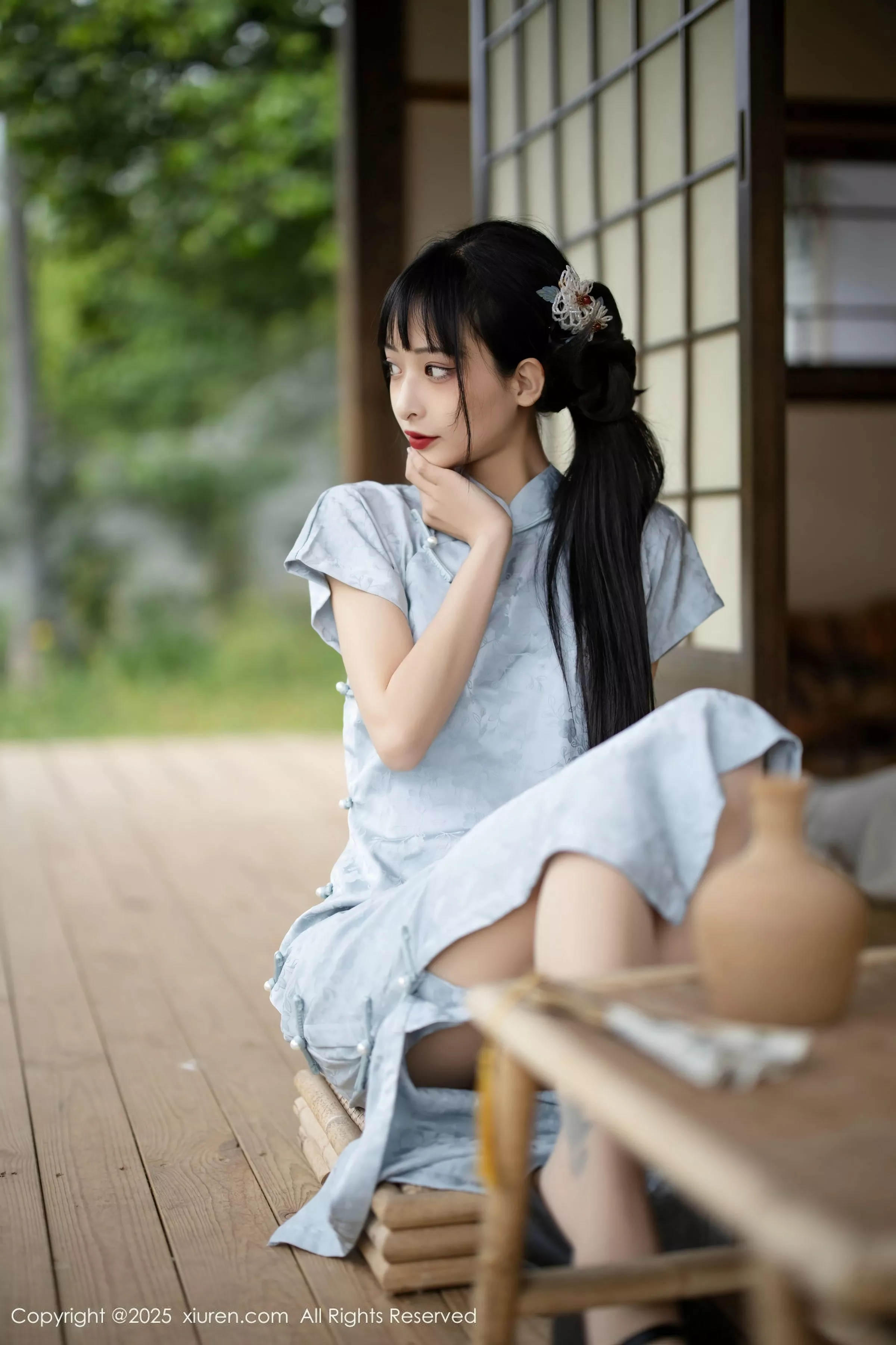 [[XiuRen秀人网]秀人网]No.10278_模特茂木希子日式旗袍露白色内衣配肉丝袜秀完美曲线诱惑写真80P