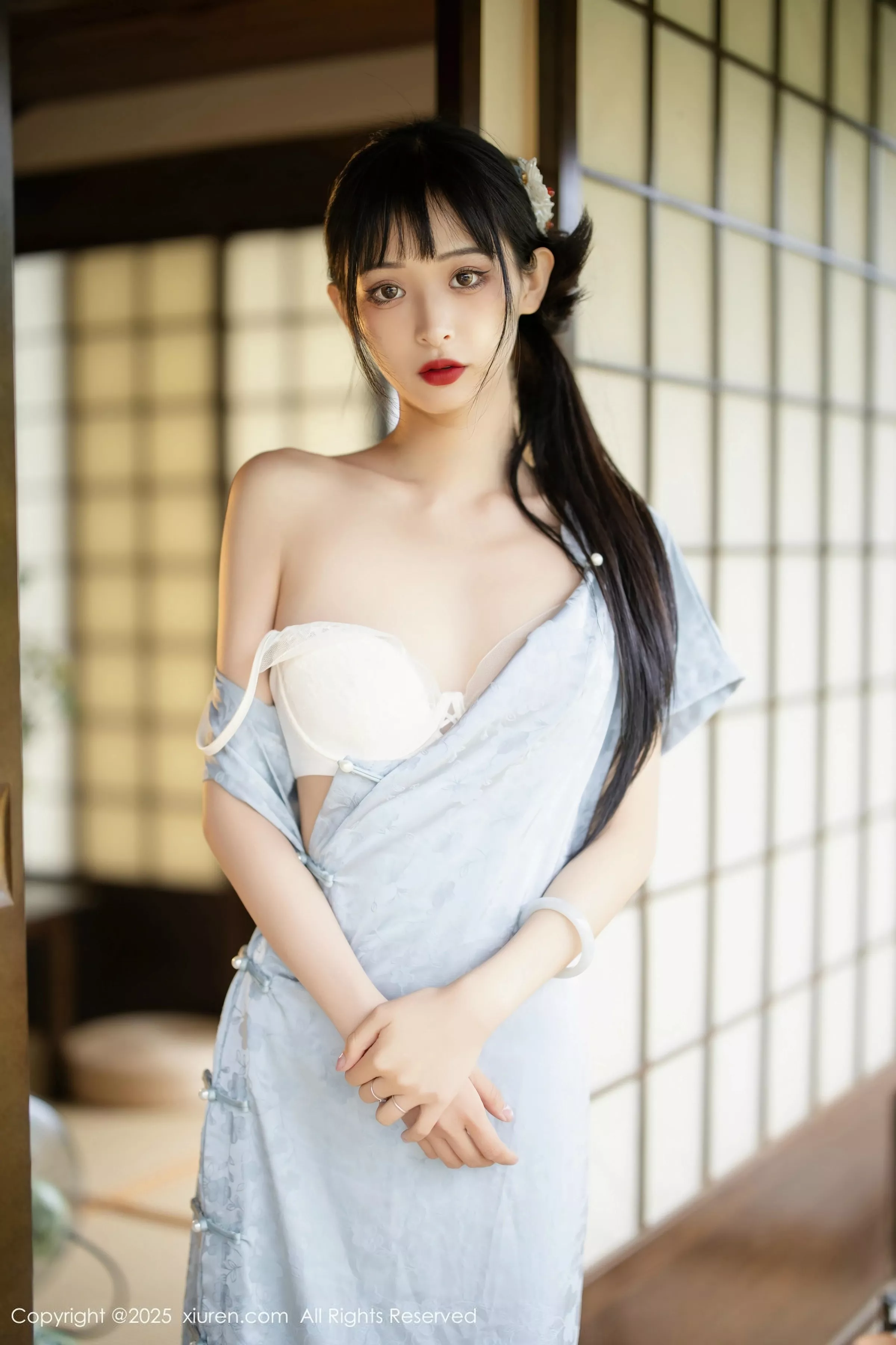 [[XiuRen秀人网]秀人网]No.10278_模特茂木希子日式旗袍露白色内衣配肉丝袜秀完美曲线诱惑写真80P