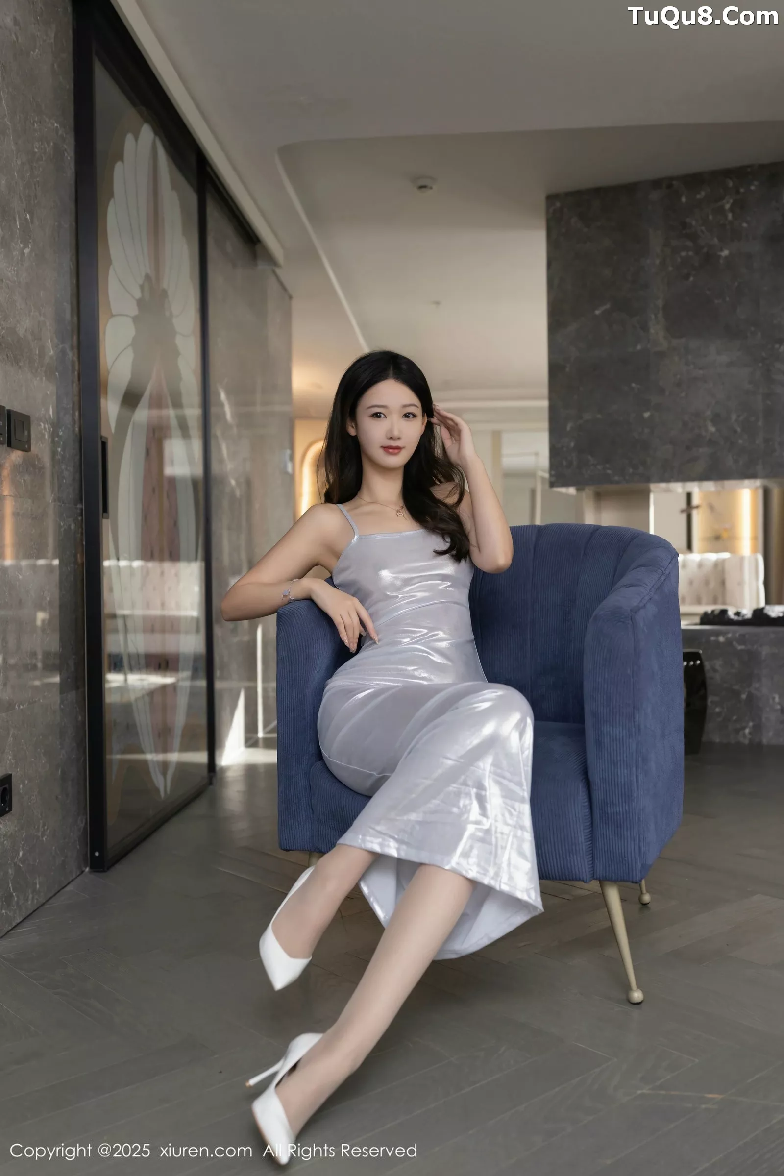 [[XiuRen秀人网]秀人网]No.10328_模特唐安琪性感银色连衣长裙配超薄无内肉丝秀曼妙身姿诱惑写真82P