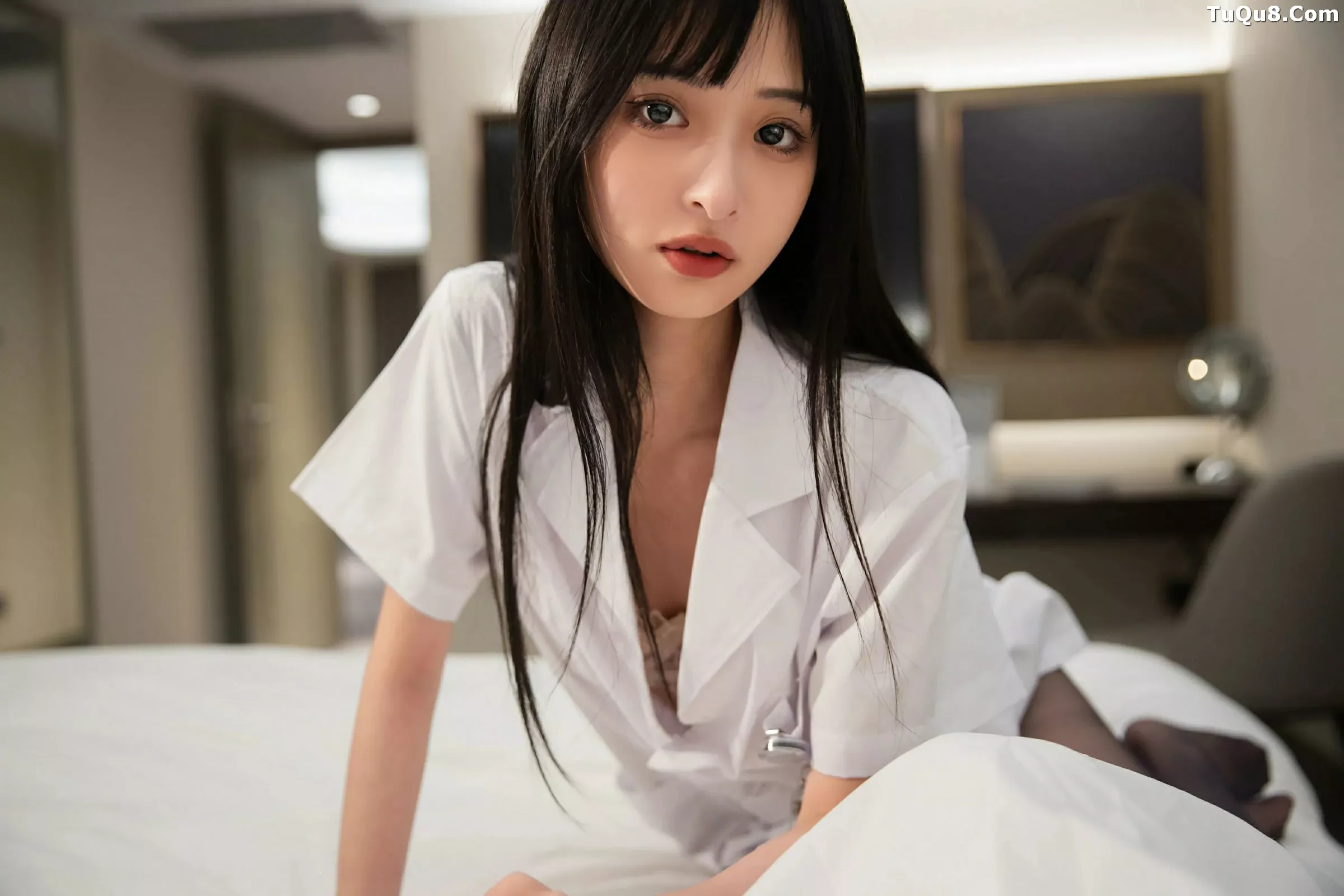 [[XiuRen秀人网]秀人网]No.10373_模特茂木希子性感白色护士服饰配超薄黑丝秀完美身材诱惑写真80P