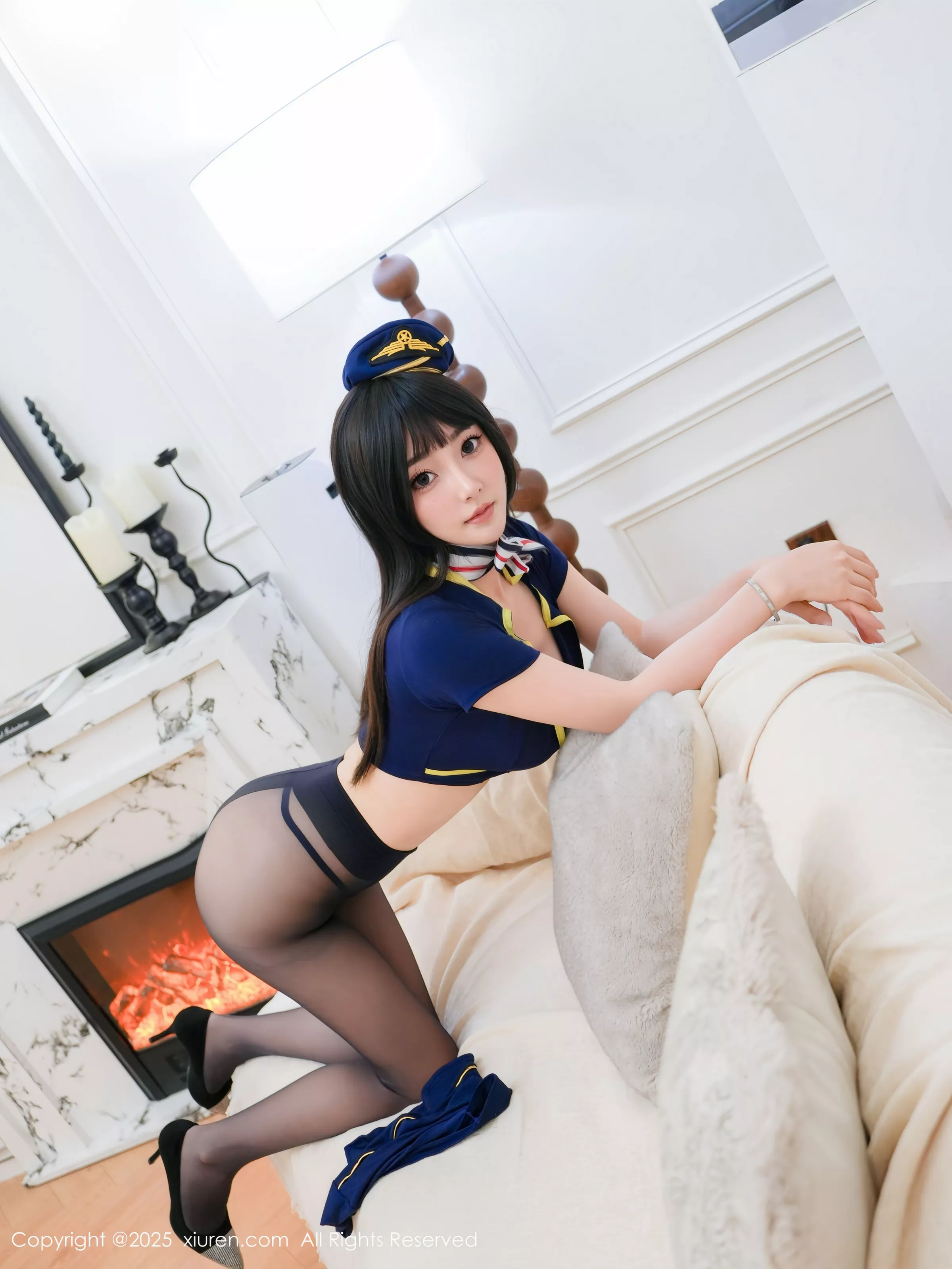 [[XiuRen秀人网]秀人网]No.10421_模特Annie_baby性感蓝色制服配超薄黑丝秀凹凸身材完美诱惑写真62P