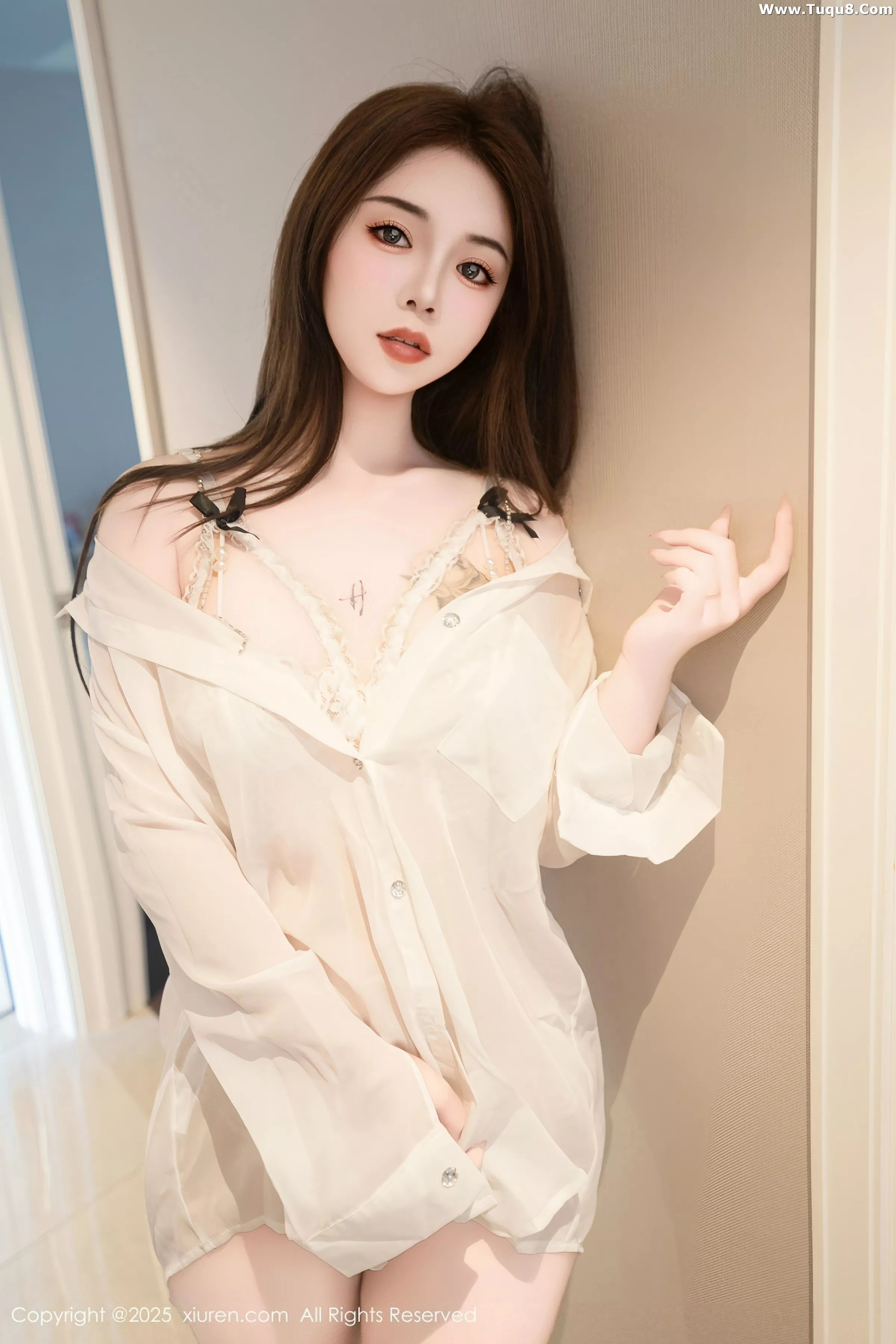 [[XiuRen秀人网]秀人网]No.10549_模特沐娜娜私房性感薄纱露白色情趣内衣秀魔鬼身材惹火诱惑写真75P