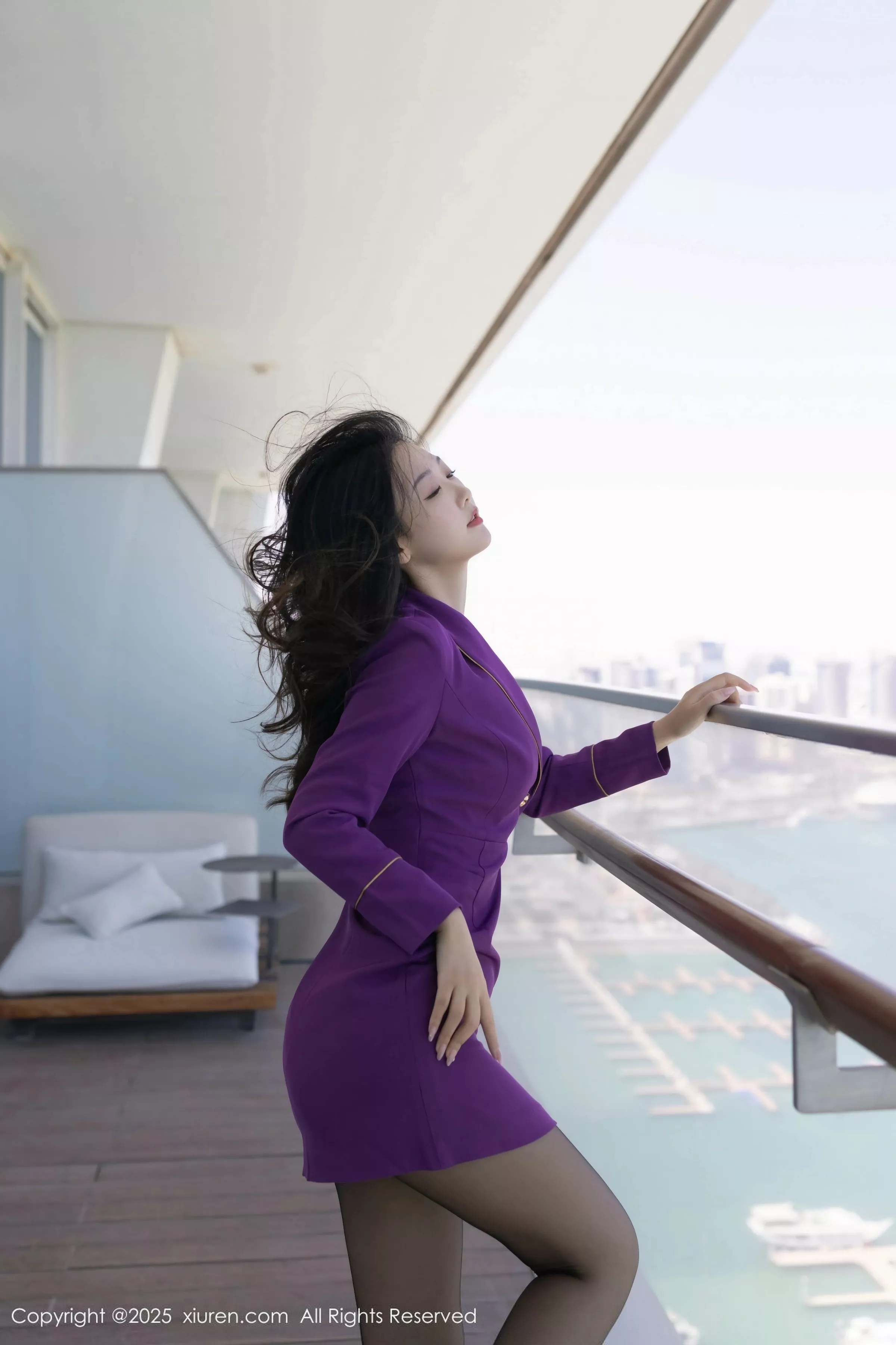 [[XiuRen秀人网]秀人网]No.10451_模特唐安琪性感紫色制服露白色内衣配超薄黑丝秀曼妙身姿诱惑写真81P